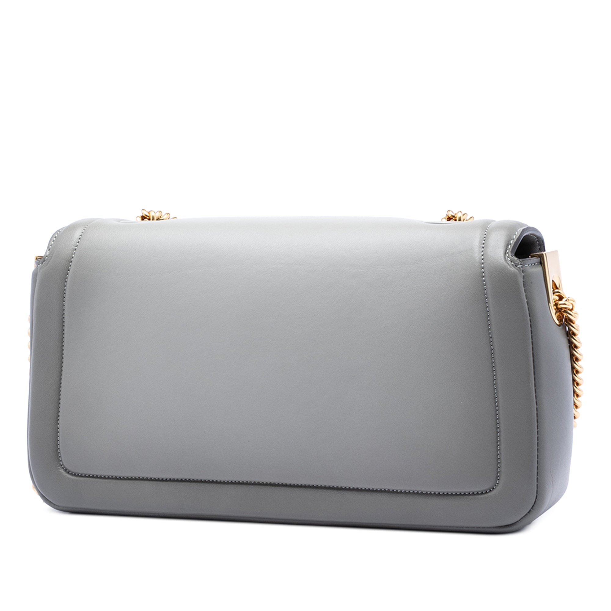 Fendi Leather Baguette Chain Midi Shoulder Bag