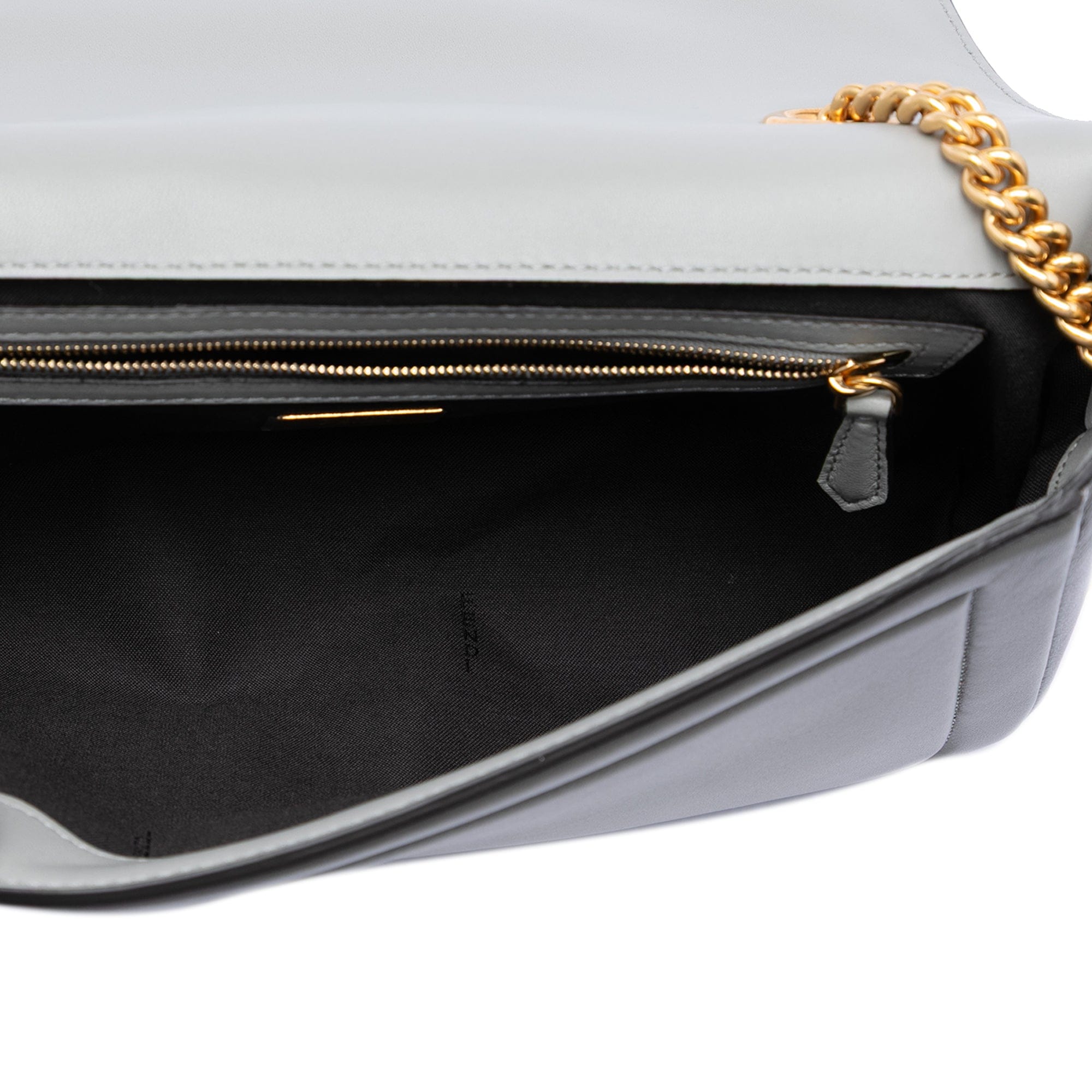 Fendi Leather Baguette Chain Midi Shoulder Bag