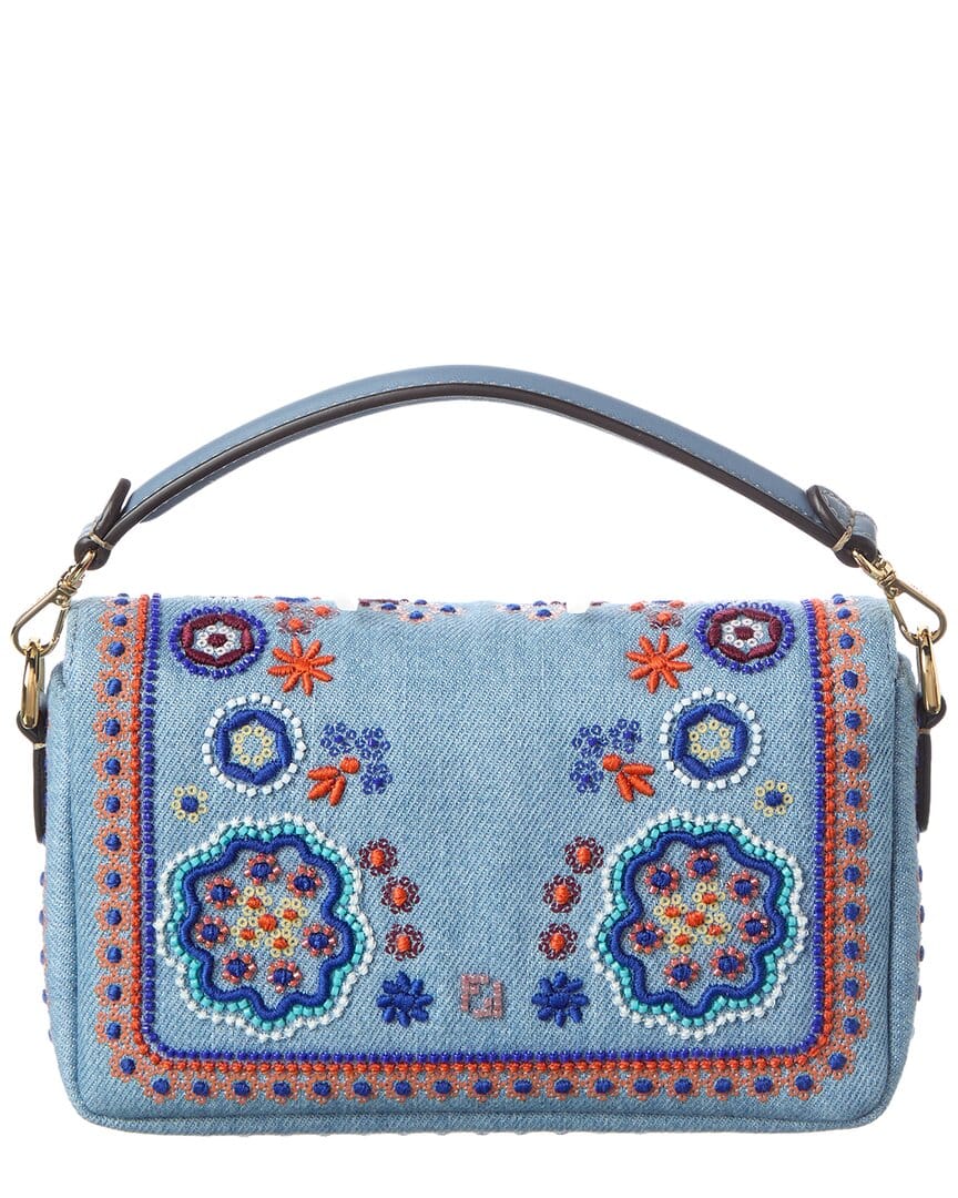 Fendi Baguette Mini Denim Shoulder Bag