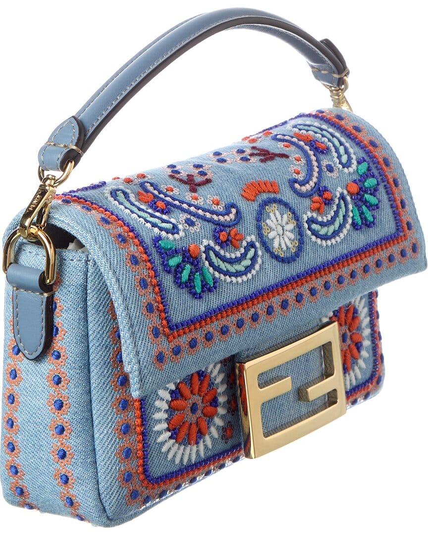 Fendi Baguette Mini Denim Shoulder Bag