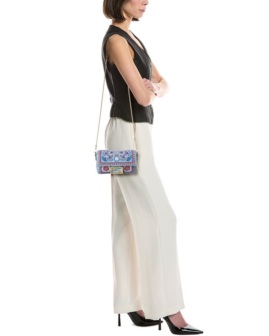 Fendi Baguette Mini Denim Shoulder Bag
