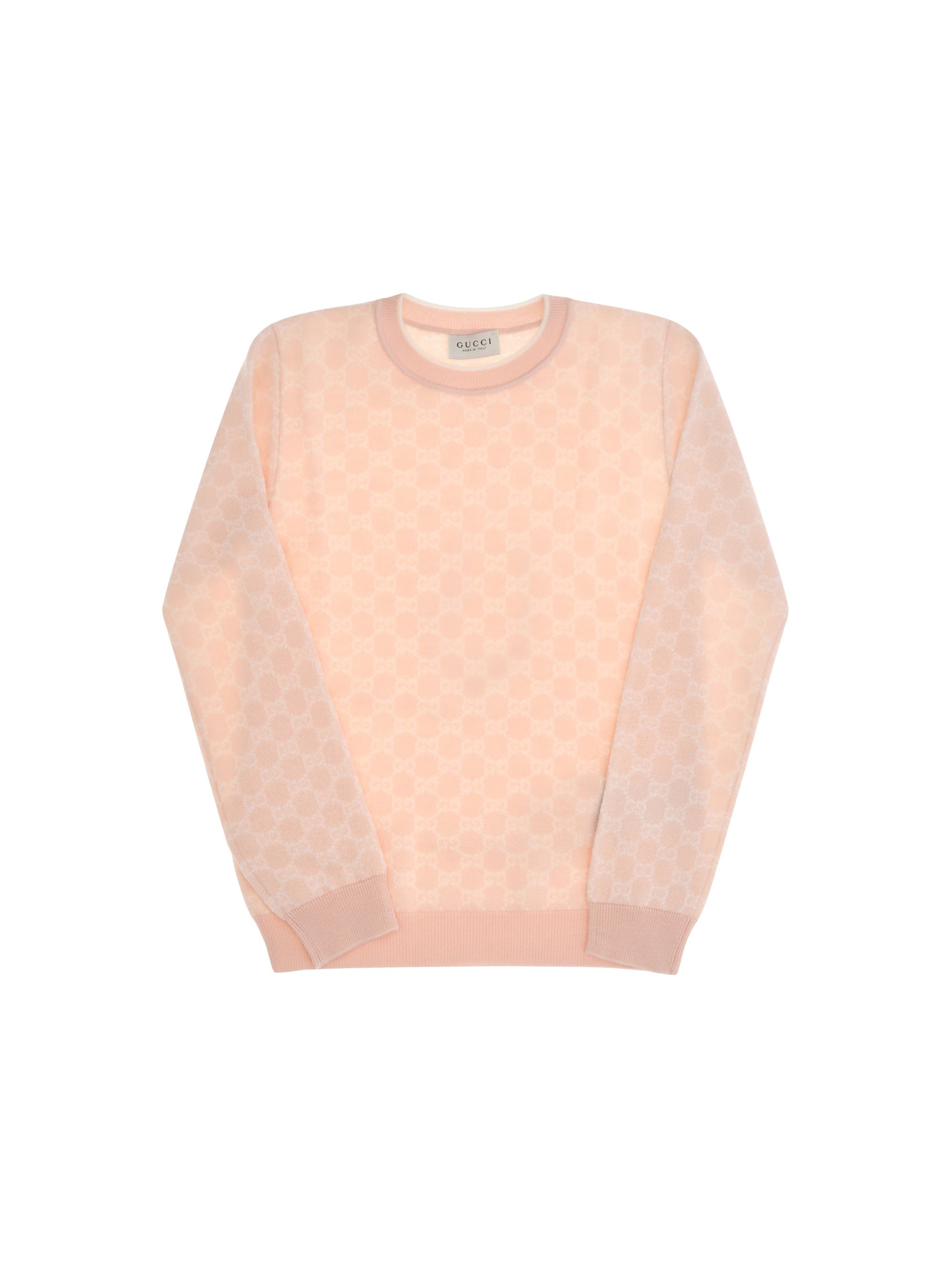 Gucci GG Jacquard Wool Sweater — Pink