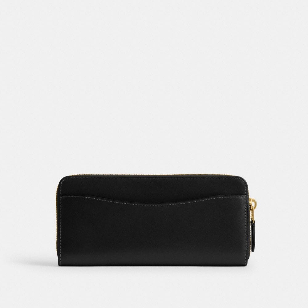 Coach New York Slim Accordion Zip Wallet Brass Black