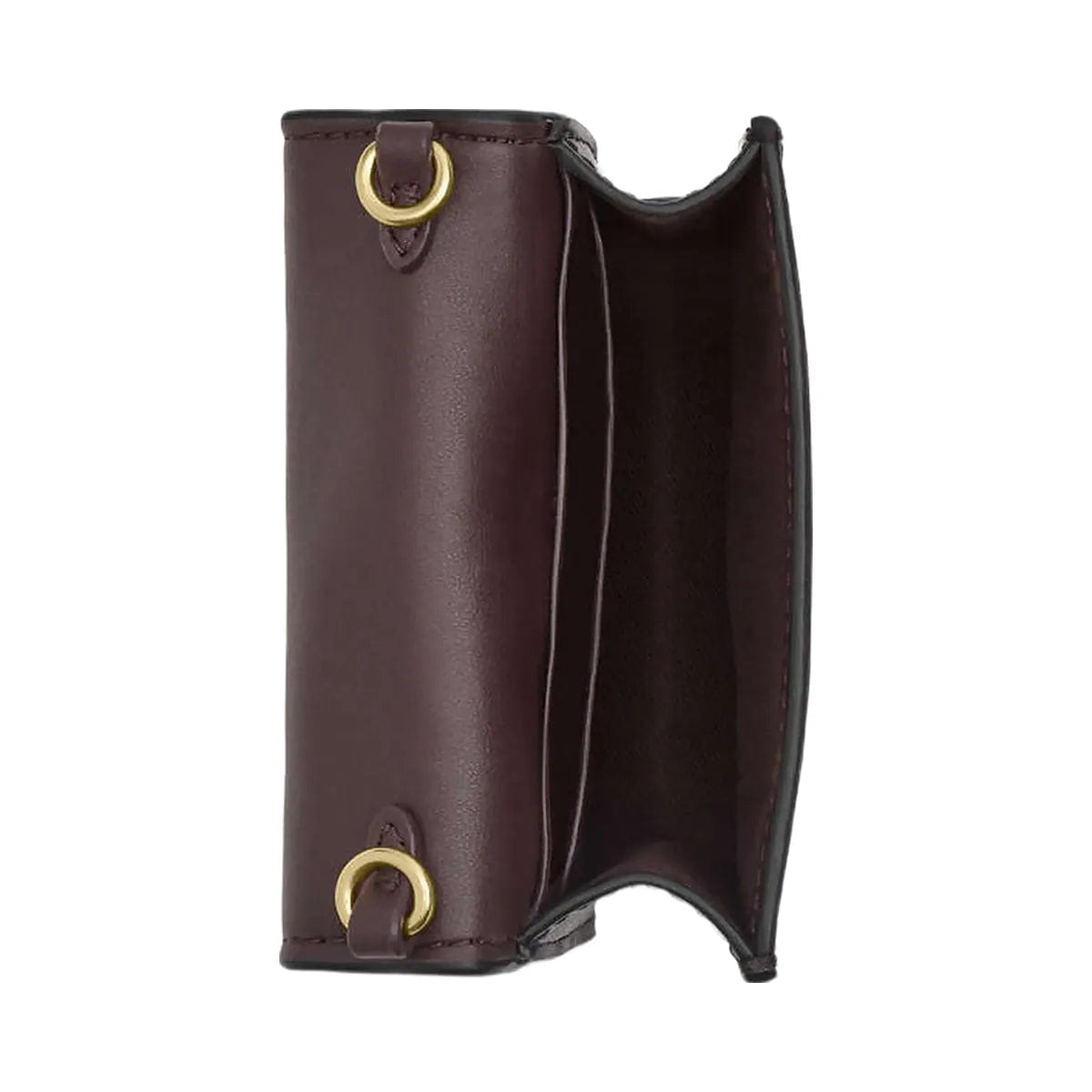 Coach Mini Wallet On A Chain In Signature Canvas Signature Canvas - Gold - Walnut - Black