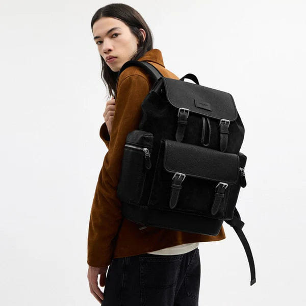 Coach Sprint Backpack Silver Black
