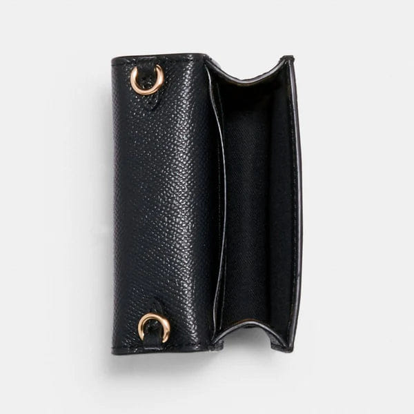 Coach Mini Wallet On A Chain Gold Black
