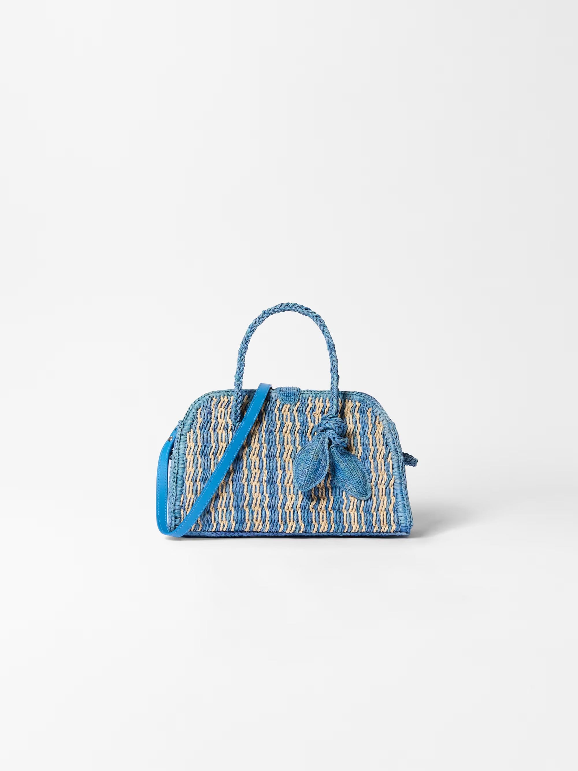 Jacquemus The Small Raffia Turismo Bag - Blue / Natural