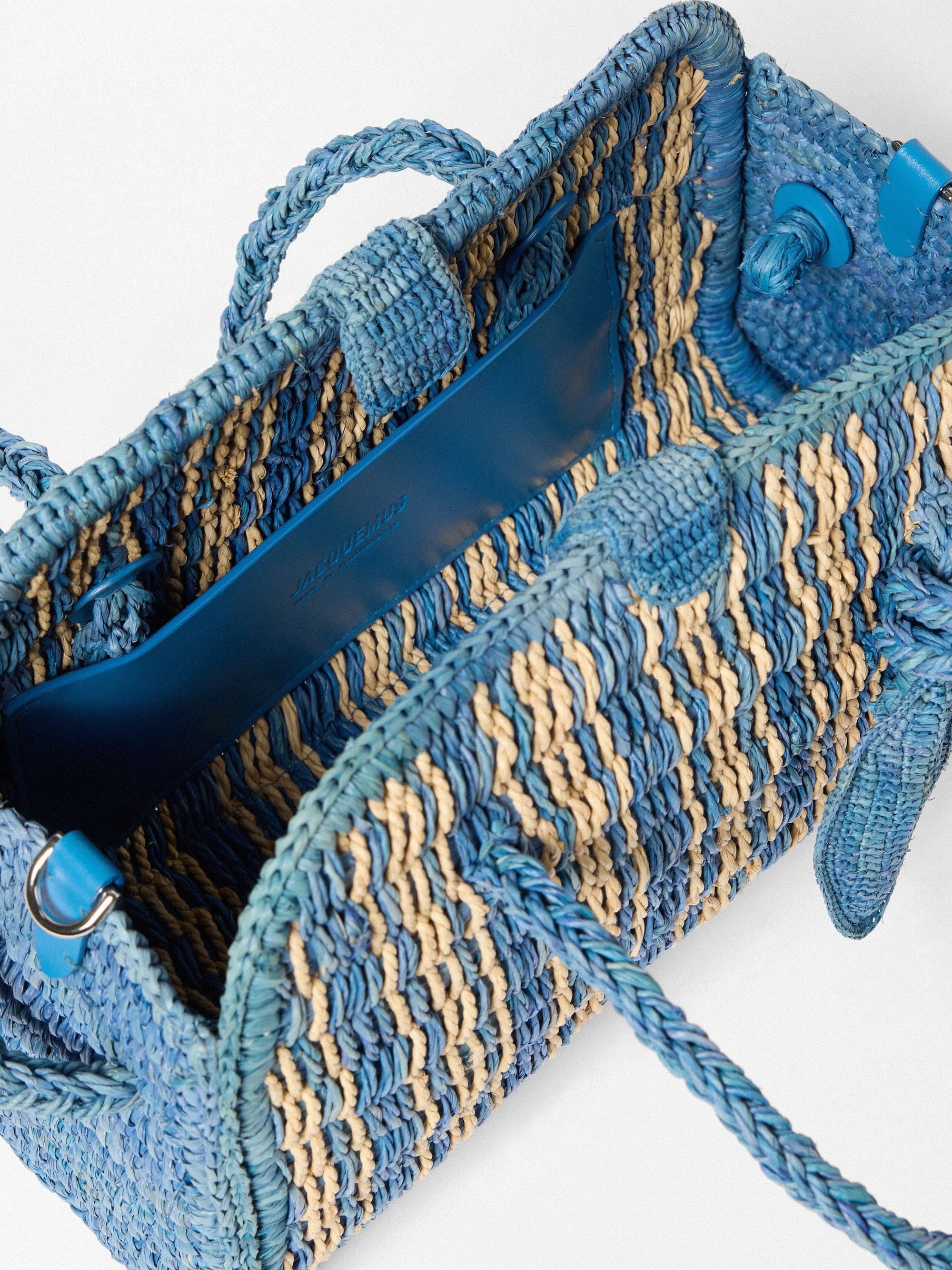 Jacquemus The Small Raffia Turismo Bag - Blue / Natural