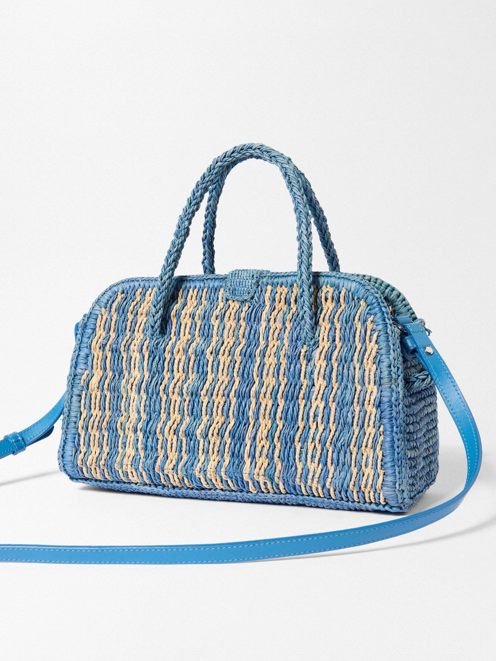 Jacquemus The Small Raffia Turismo Bag - Blue / Natural