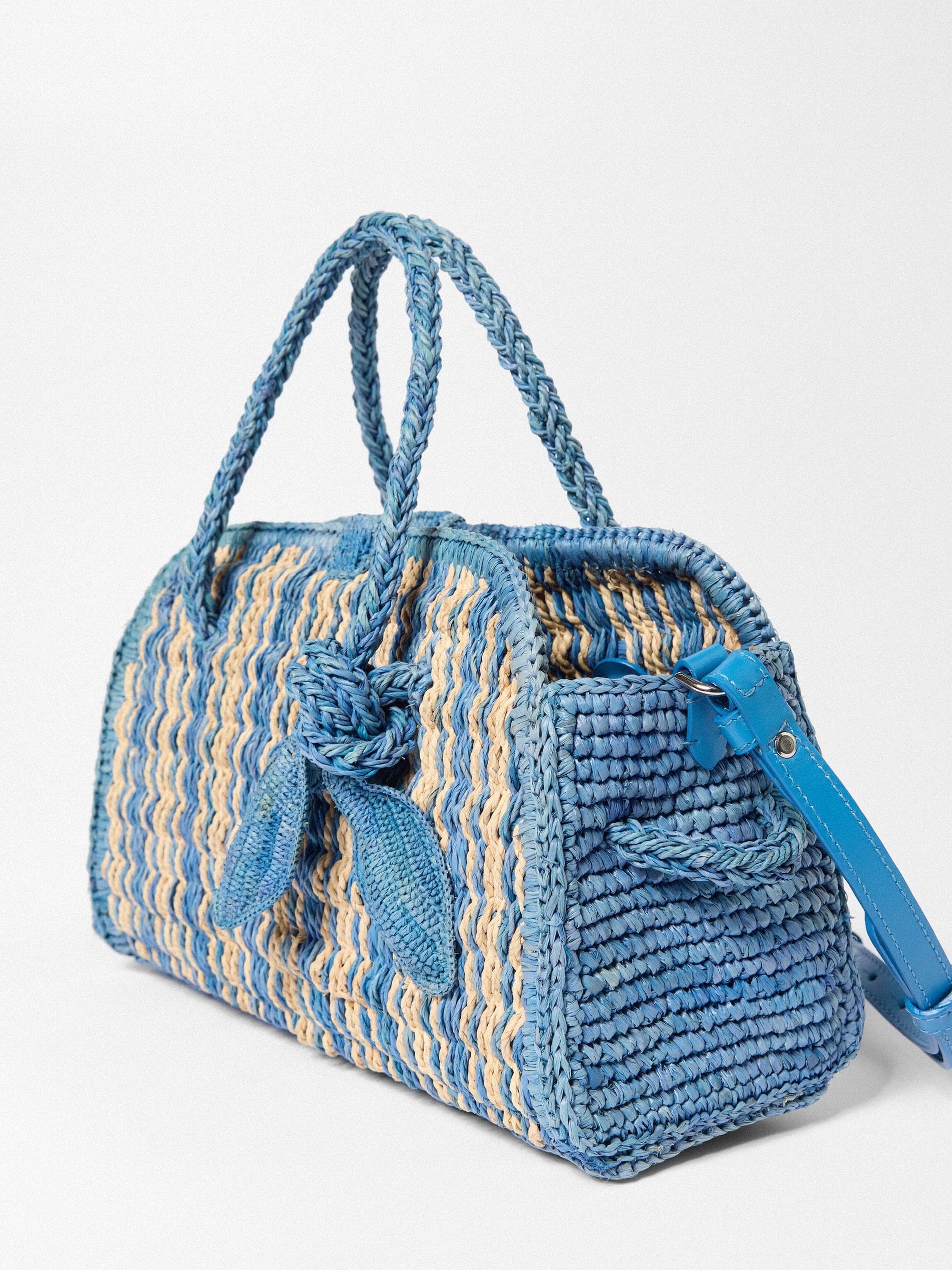 Jacquemus The Small Raffia Turismo Bag - Blue / Natural