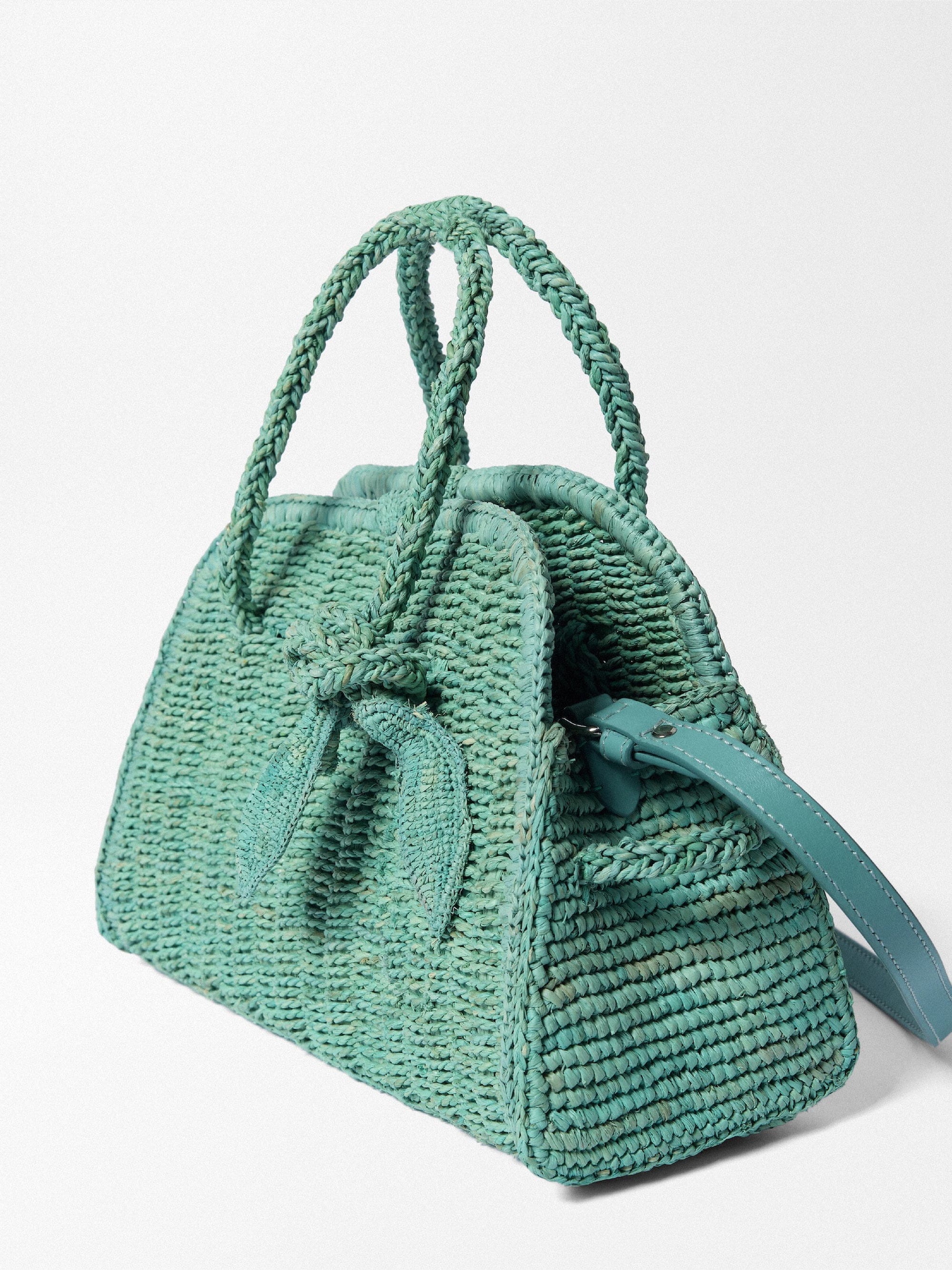 Jacquemus The Small Raffia Turismo Bag - Turquoise