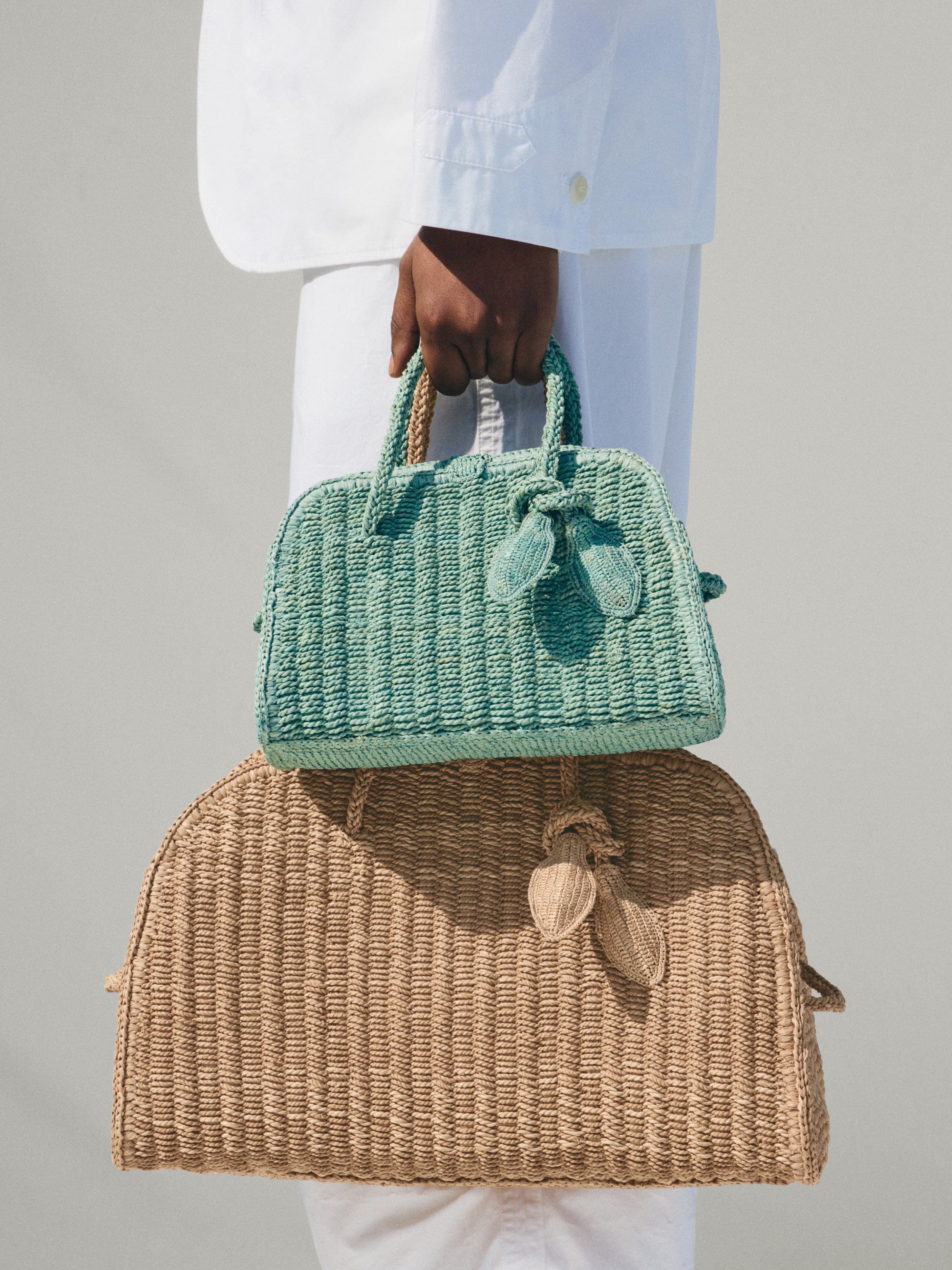 Jacquemus The Small Raffia Turismo Bag - Turquoise