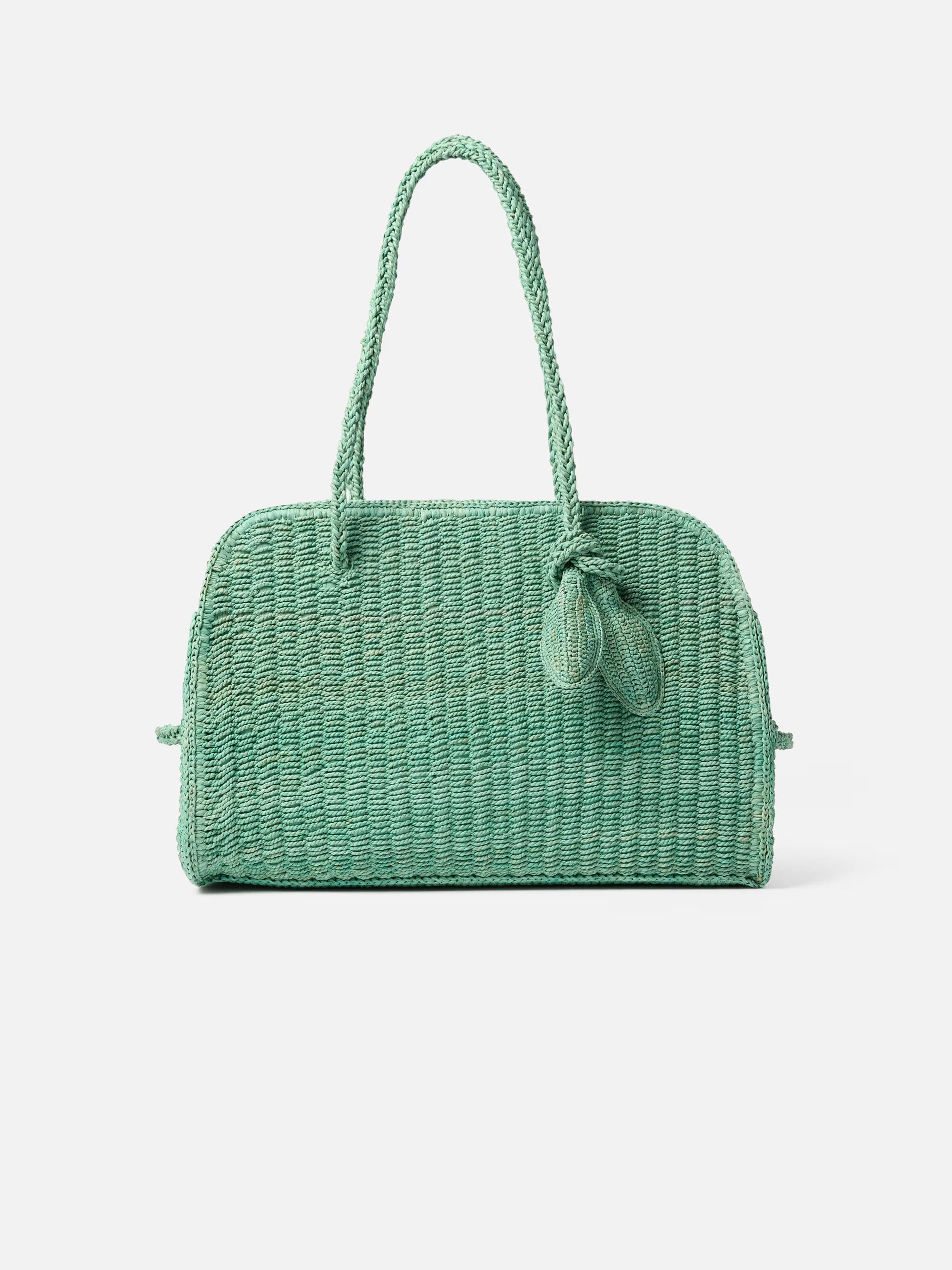 Jacquemus The Raffia Turismo Bag - Turquoise