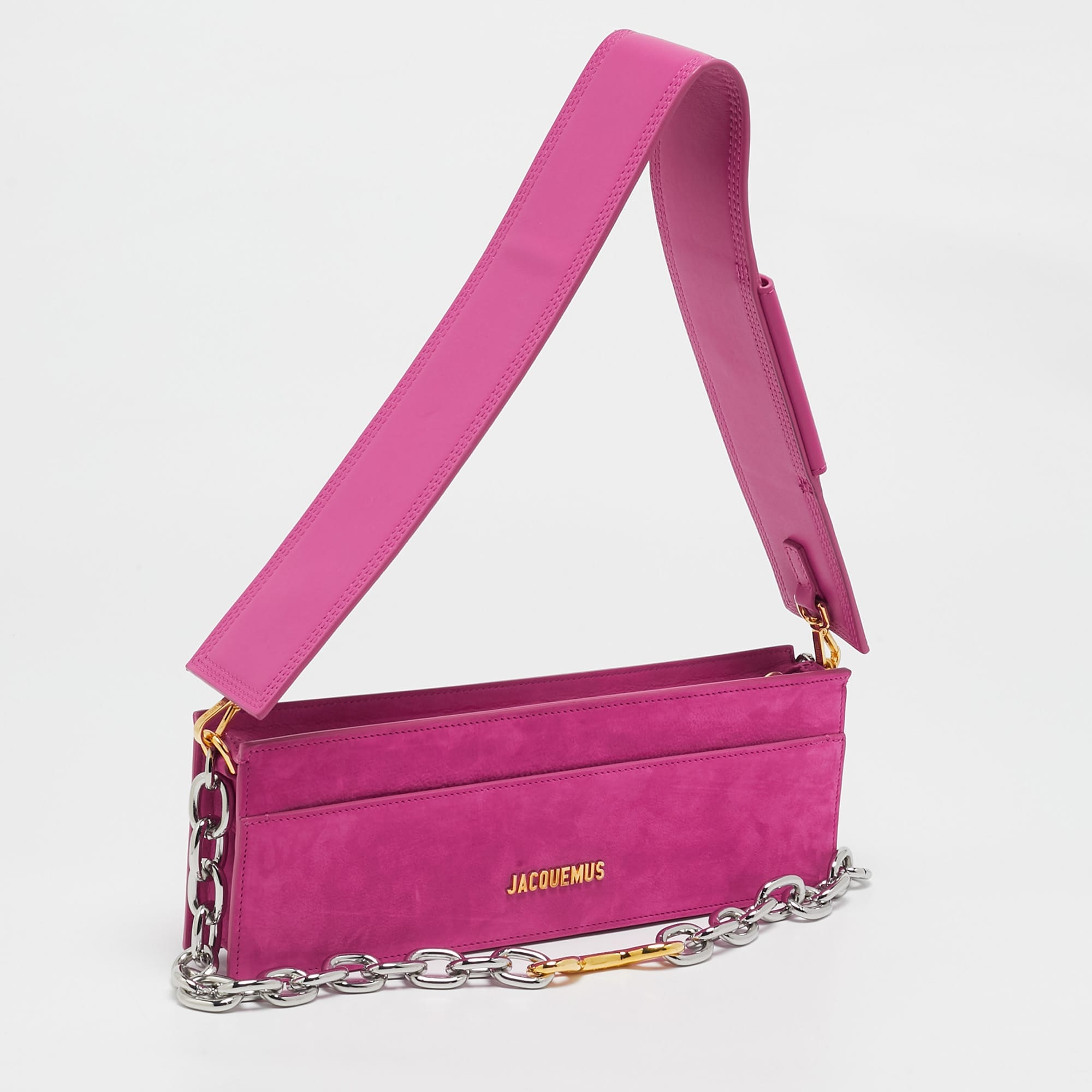 Jacquemus Le Ciuciu Pink Nubuck Leather Shoulder Bags