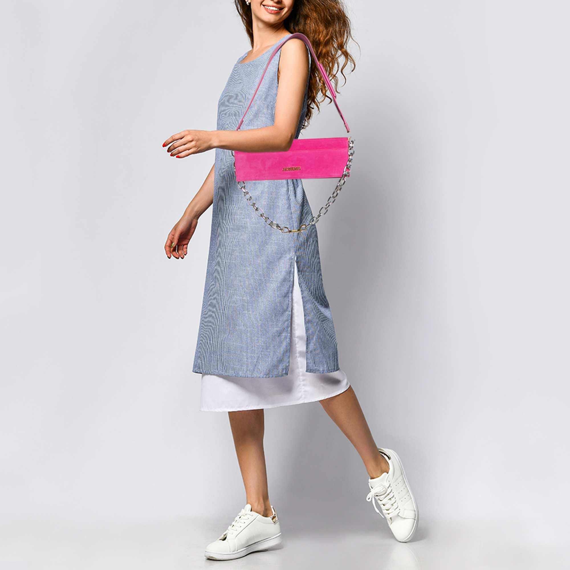 Jacquemus Le Ciuciu Pink Nubuck Leather Shoulder Bags