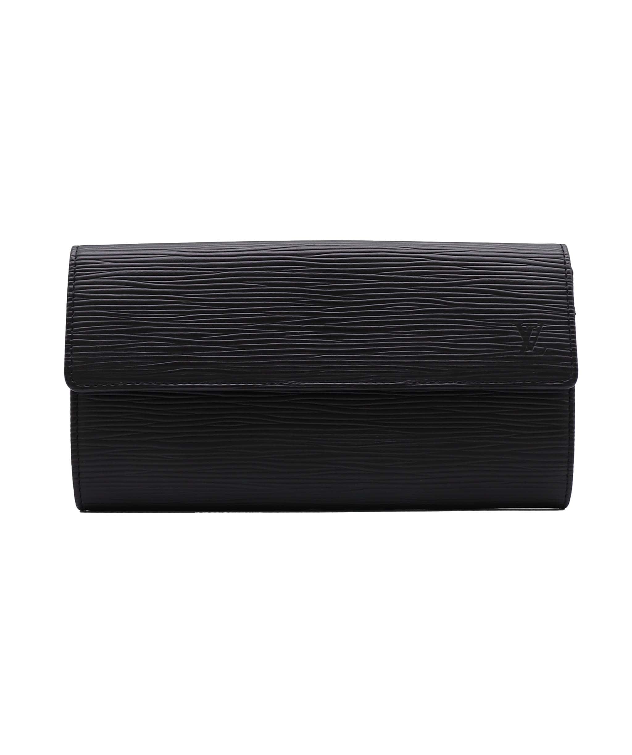 Louis Vuitton Epi Portefeuille Sarah Long Wallet Black M63742 LV Auth 45082