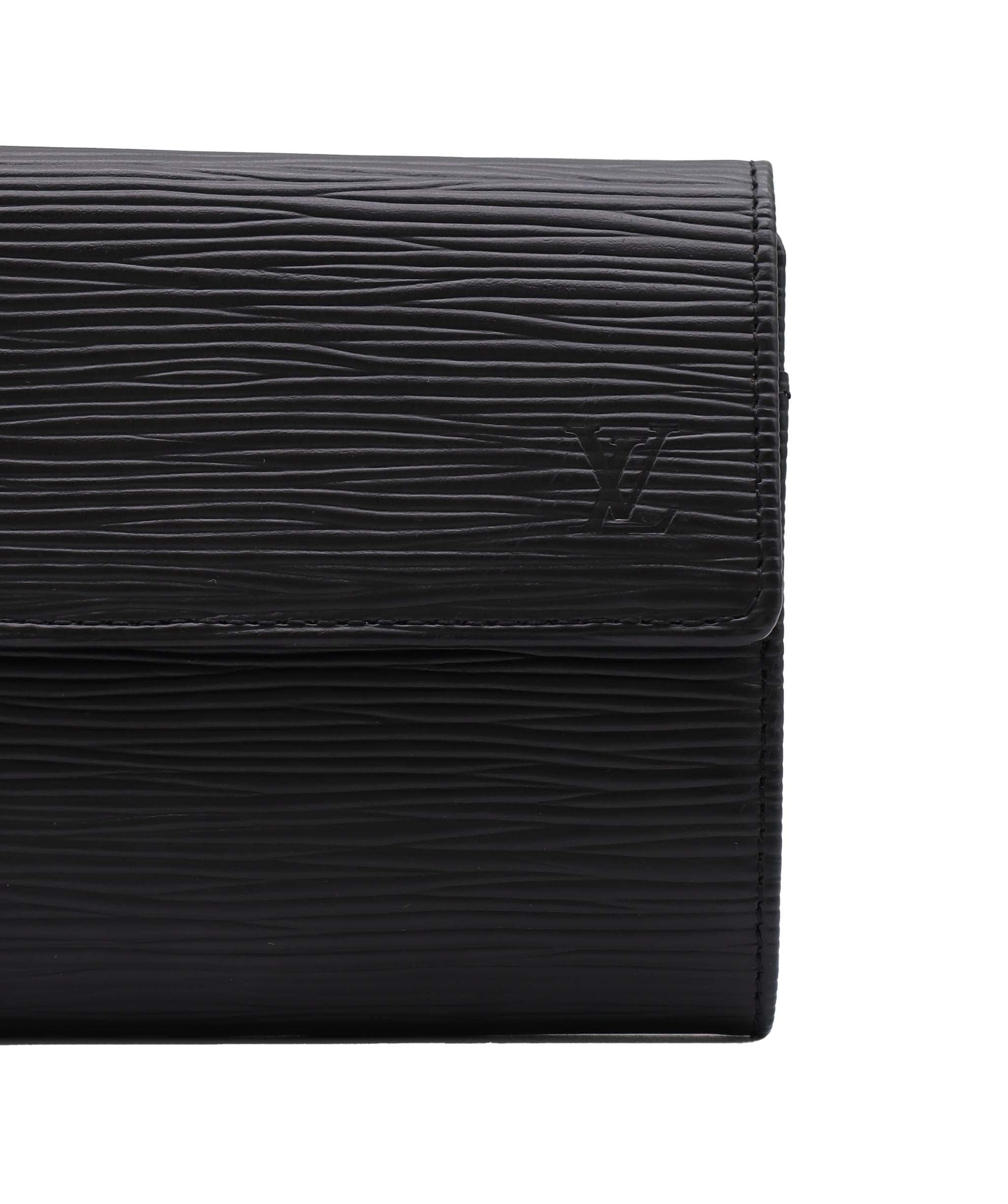 Louis Vuitton Epi Portefeuille Sarah Long Wallet Black M63742 LV Auth 45082