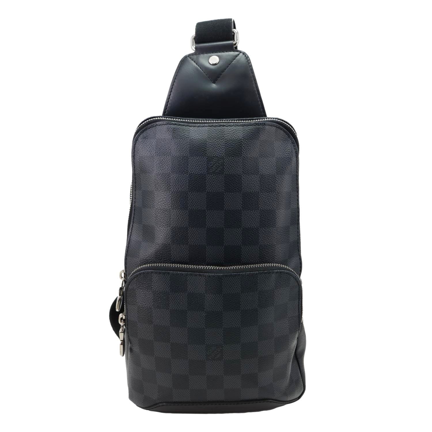 LOUIS VUITTON Avenue Sling Damier Graphite Backpack Bag Black