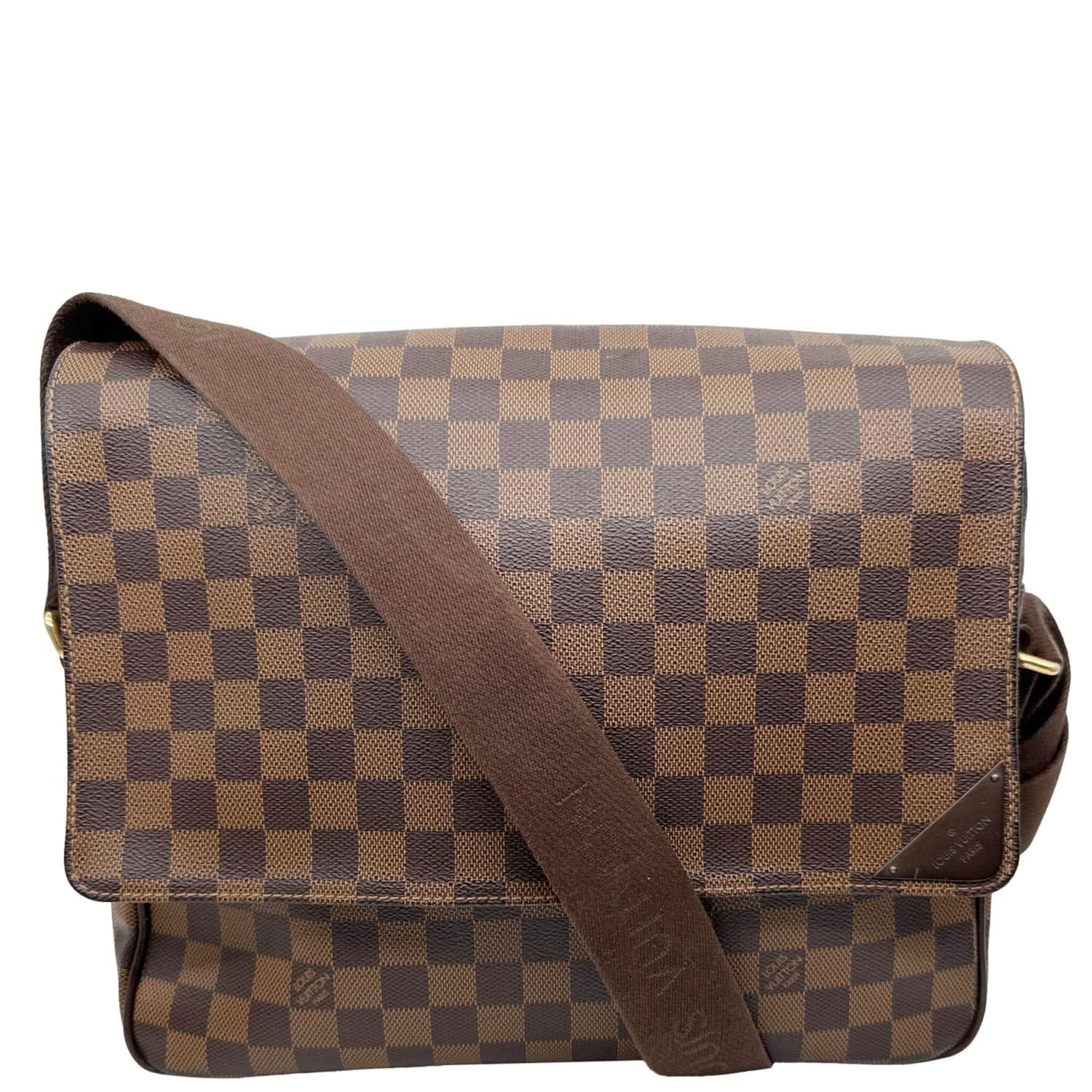 LOUIS VUITTON Shelton MM Damier Ebene Messenger Bag Brown