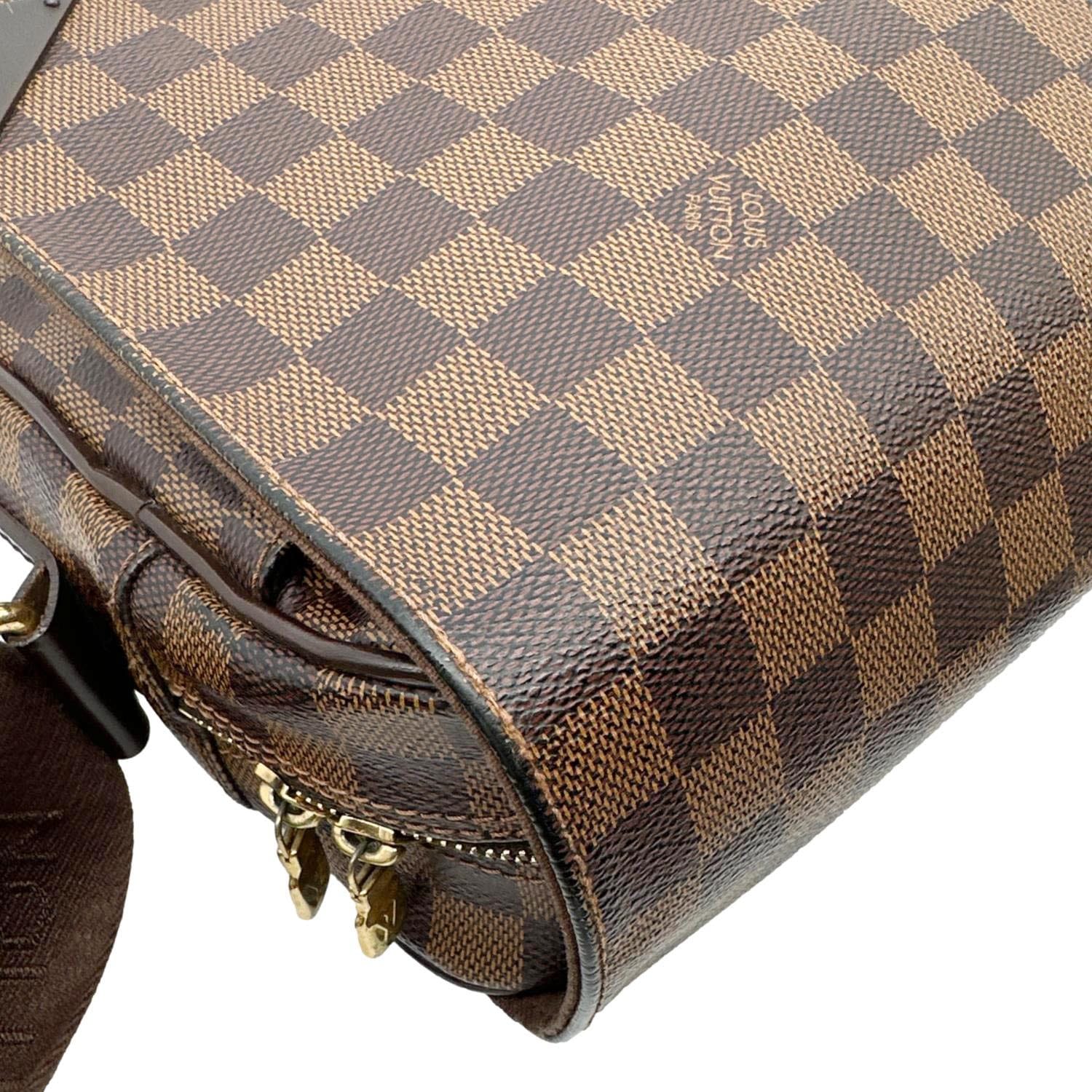 LOUIS VUITTON Shelton MM Damier Ebene Messenger Bag Brown