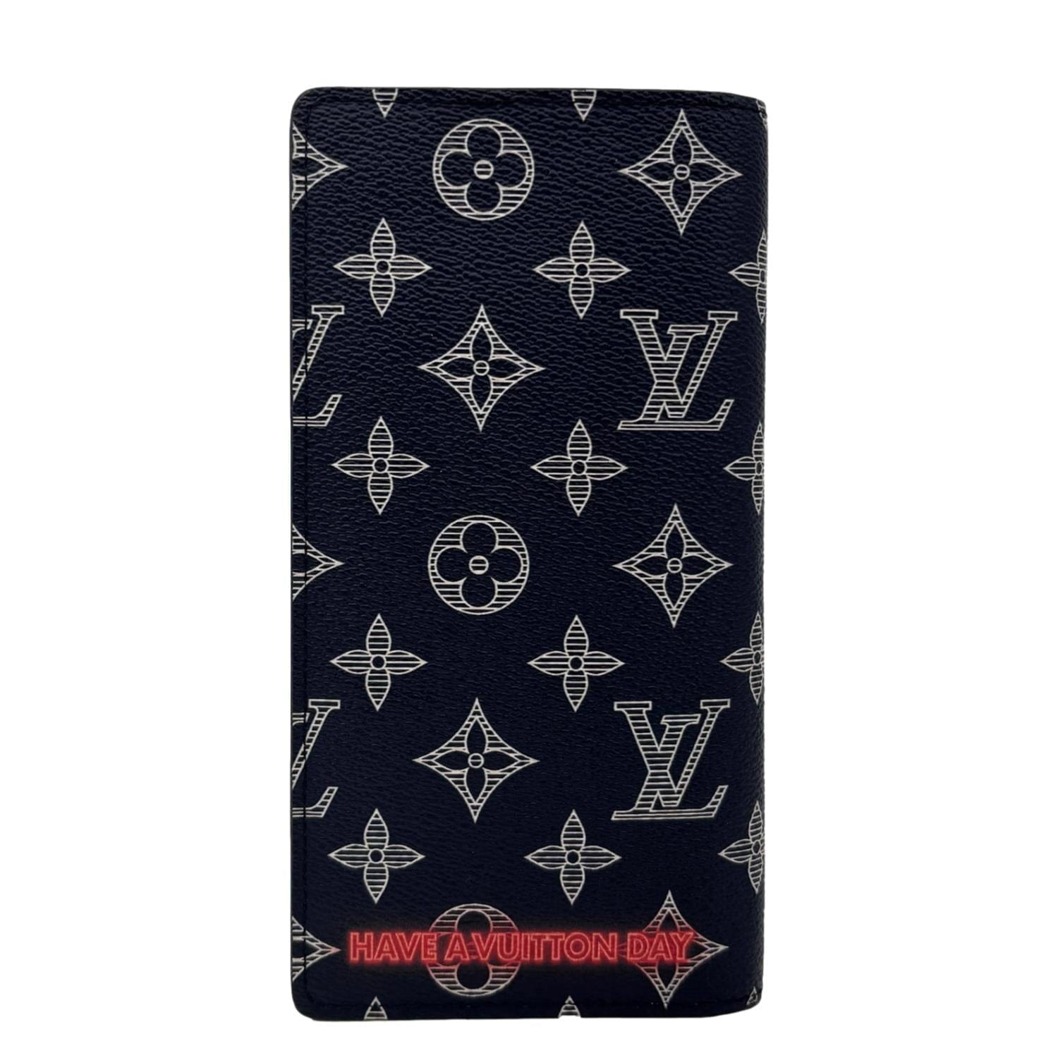 LOUIS VUITTON Brazza Upside Down Monogram Ink Canvas Long Wallet Pink