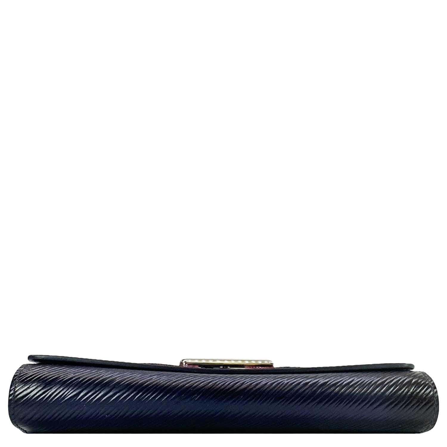 LOUIS VUITTON Twist Sequins Epi Leather Chain Wallet Purple