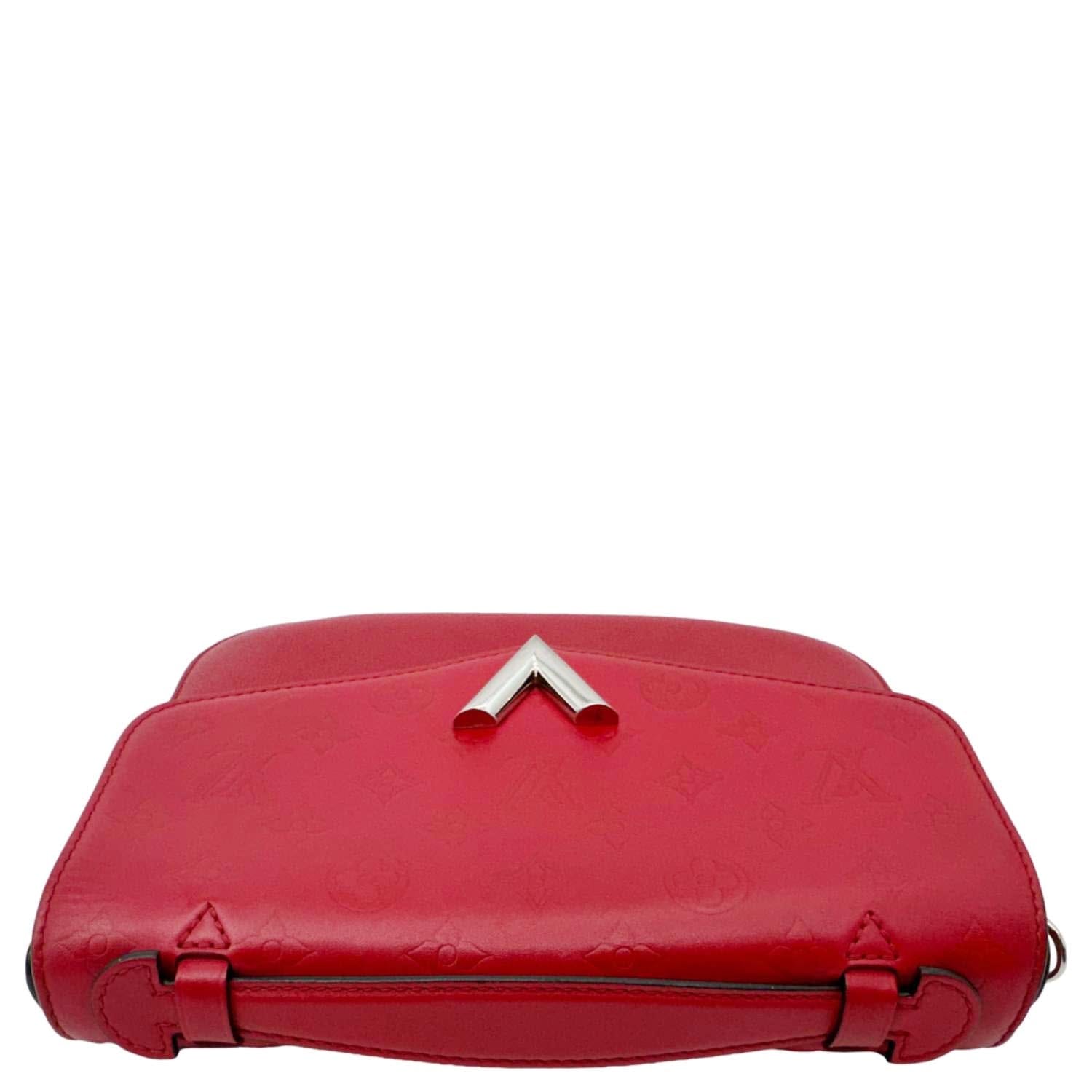 LOUIS VUITTON Very Monogram Leather Messenger Bag Red