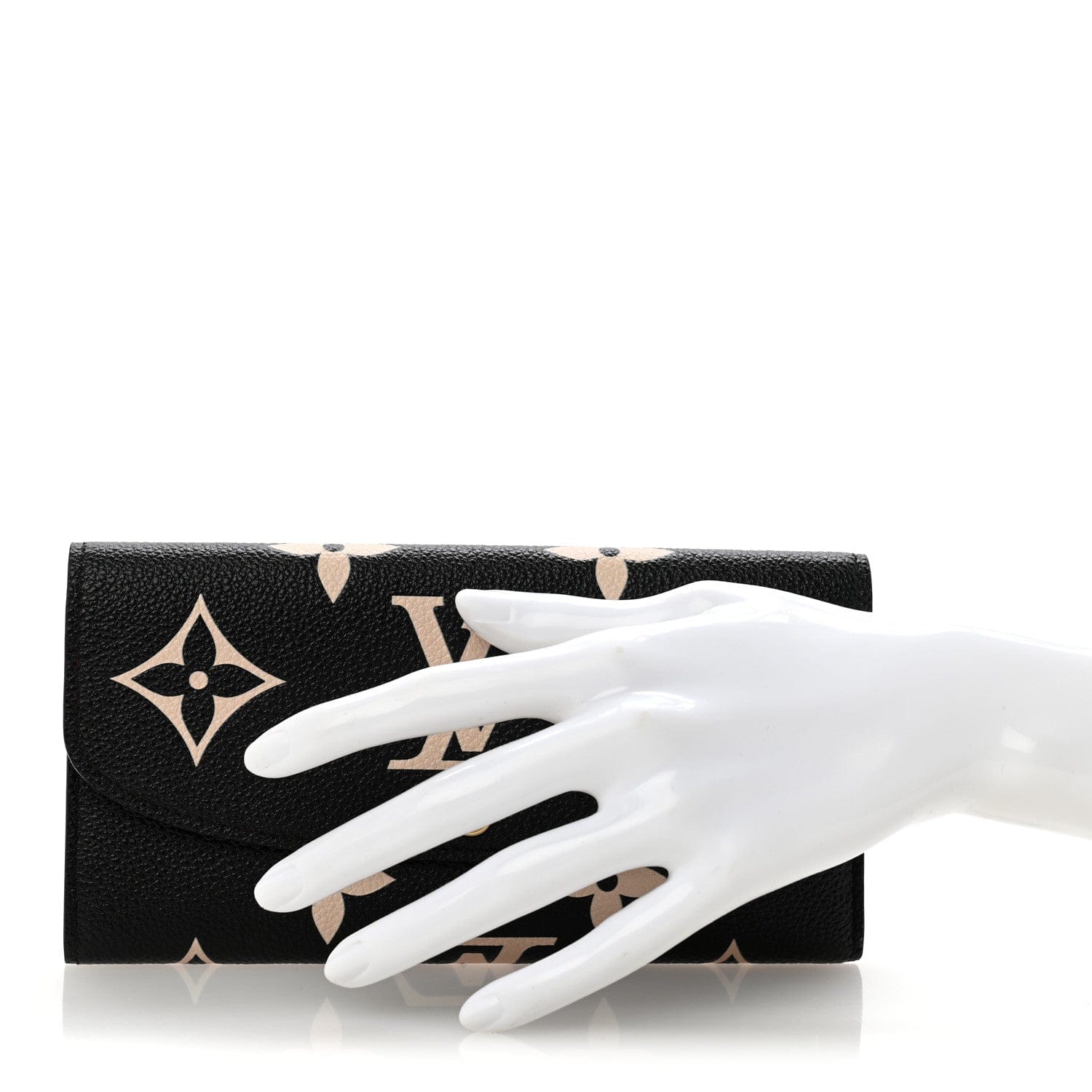 Louis Vuitton Empreinte Monogram Giant Emilie Wallet Black Beige