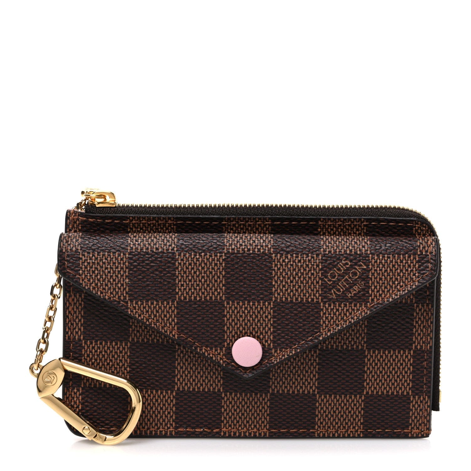 Louis Vuitton Damier Ebene Recto Verso Card Holder Rose Ballerine