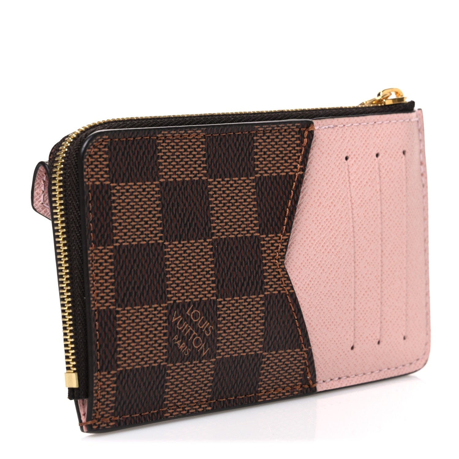 Louis Vuitton Damier Ebene Recto Verso Card Holder Rose Ballerine