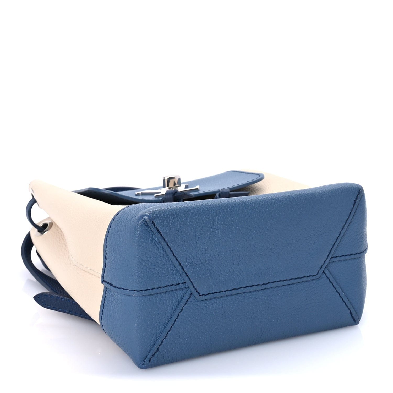 Louis Vuitton Calfskin Lockme Mini Backpack Blue Jean Creme