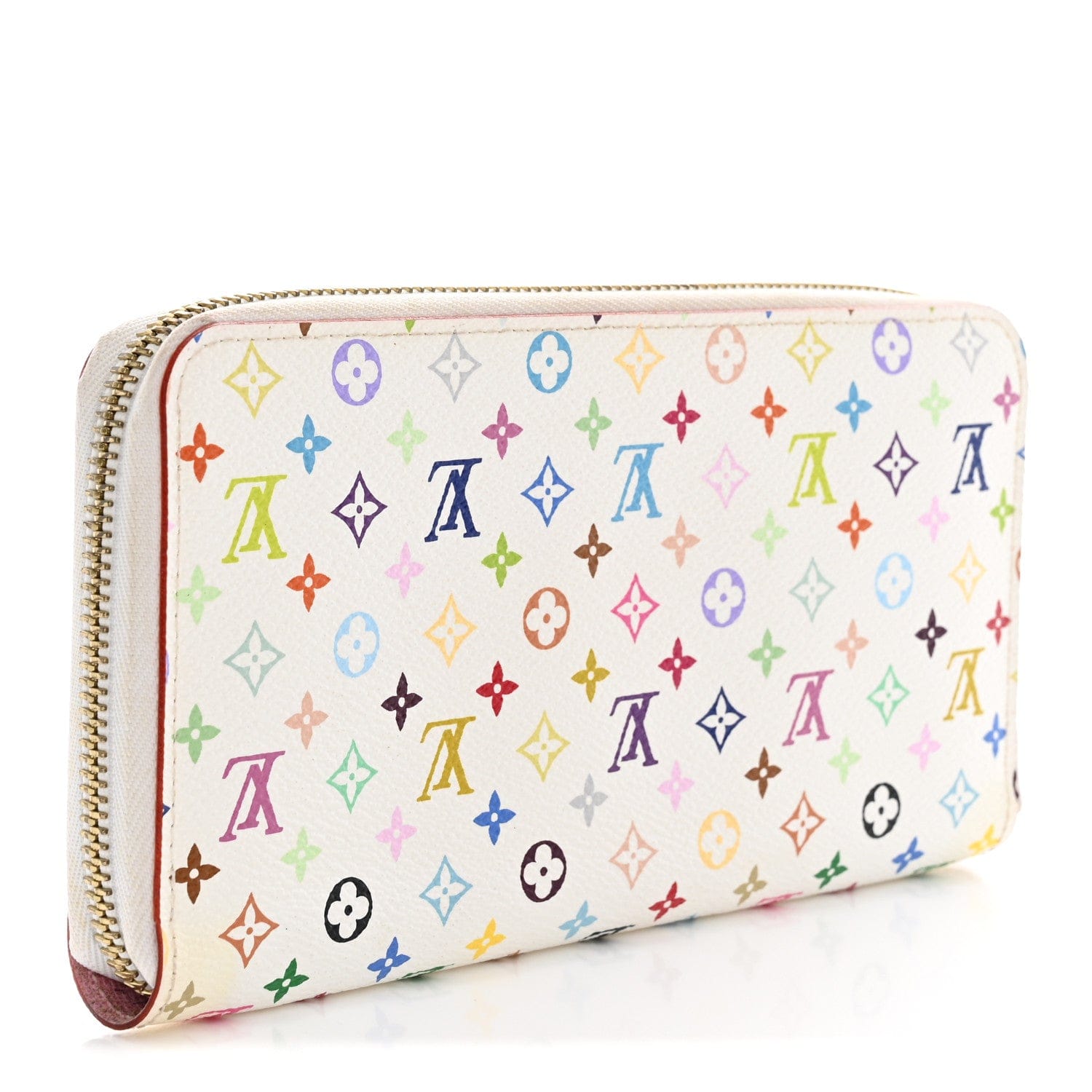Louis Vuitton Monogram Multicolor Zippy Wallet White Litchi