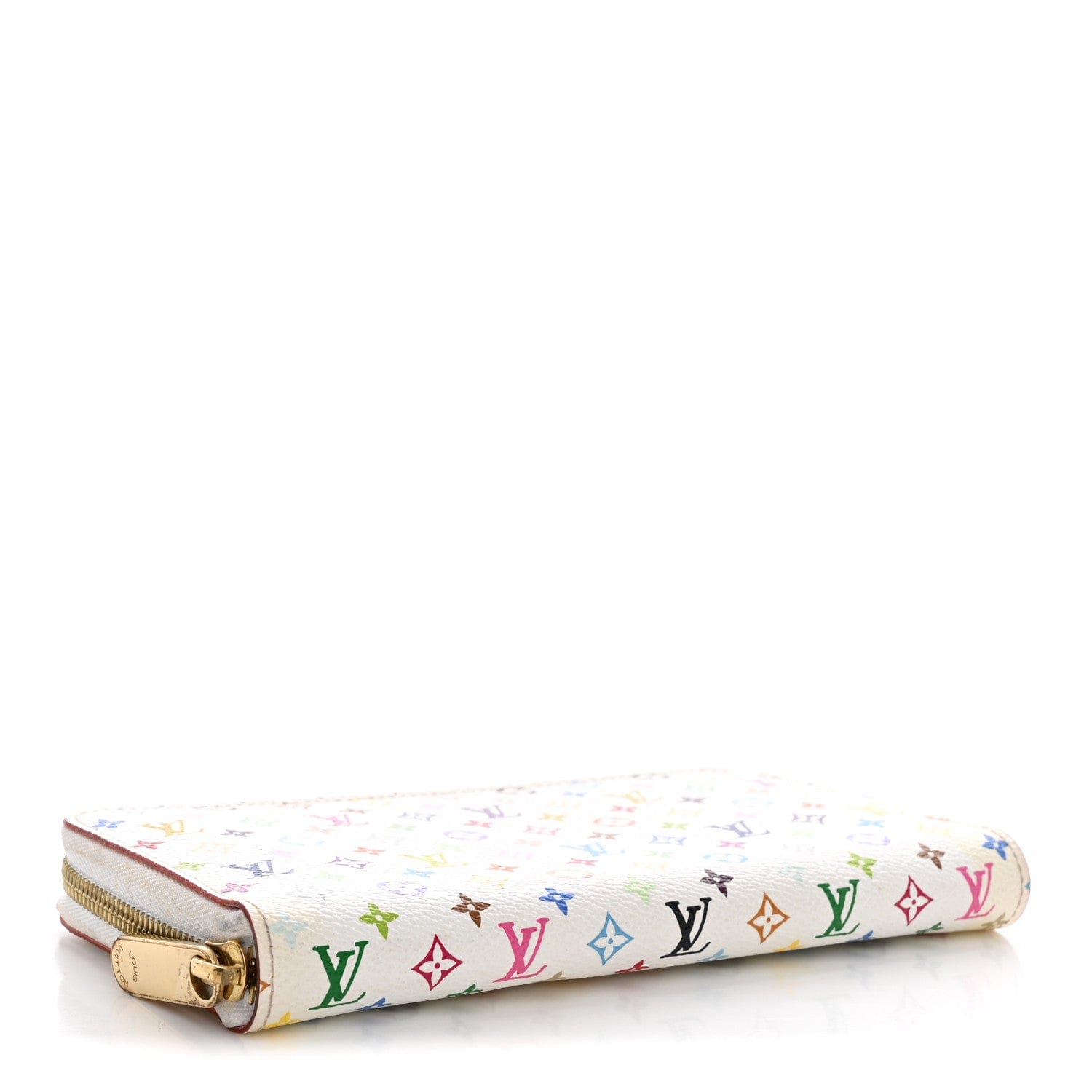Louis Vuitton Monogram Multicolor Zippy Wallet White Litchi