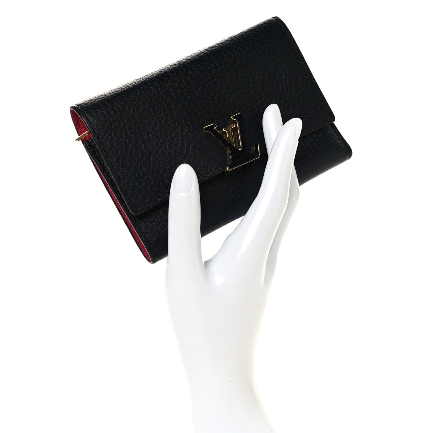 Louis Vuitton Taurillon Capucines Compact Wallet Black