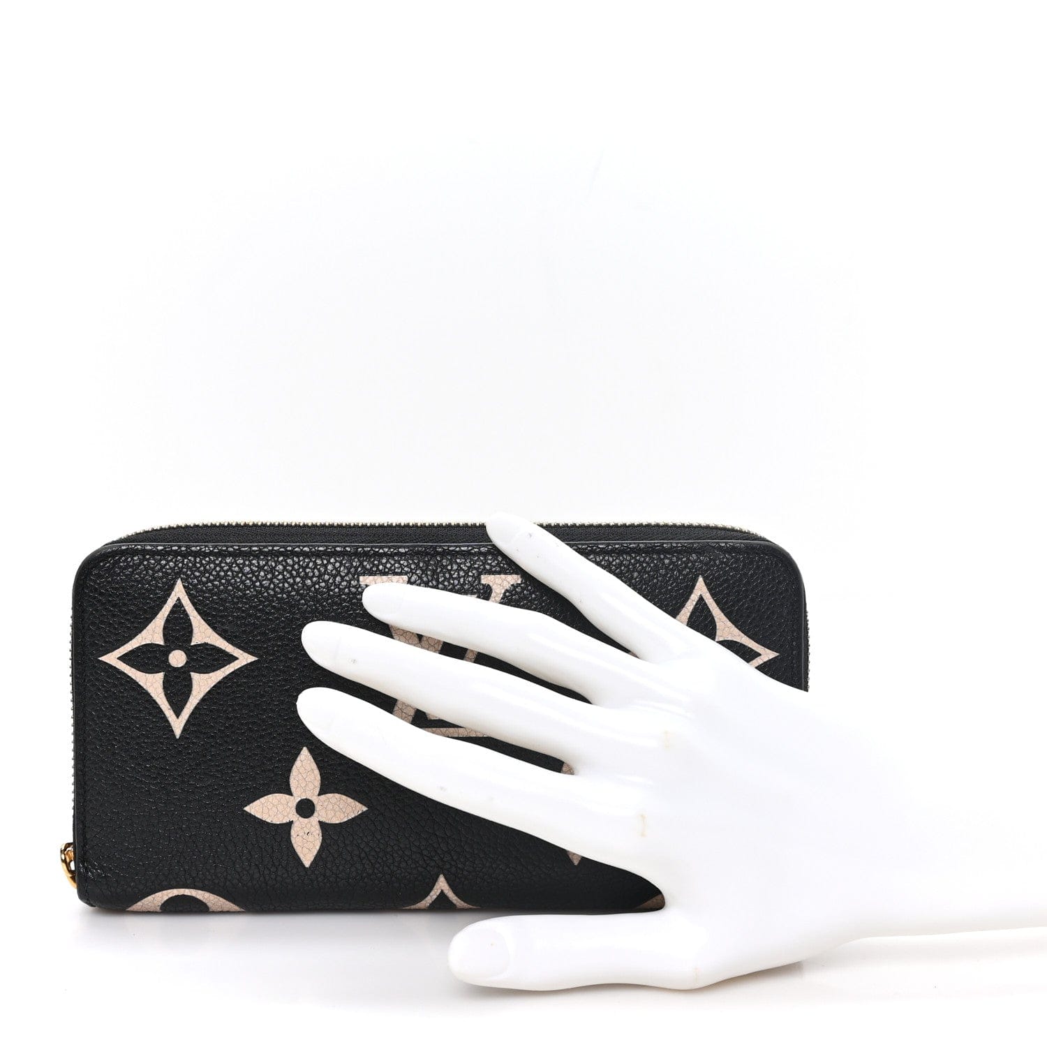 Louis Vuitton Empreinte Monogram Giant Zippy Wallet Black Beige