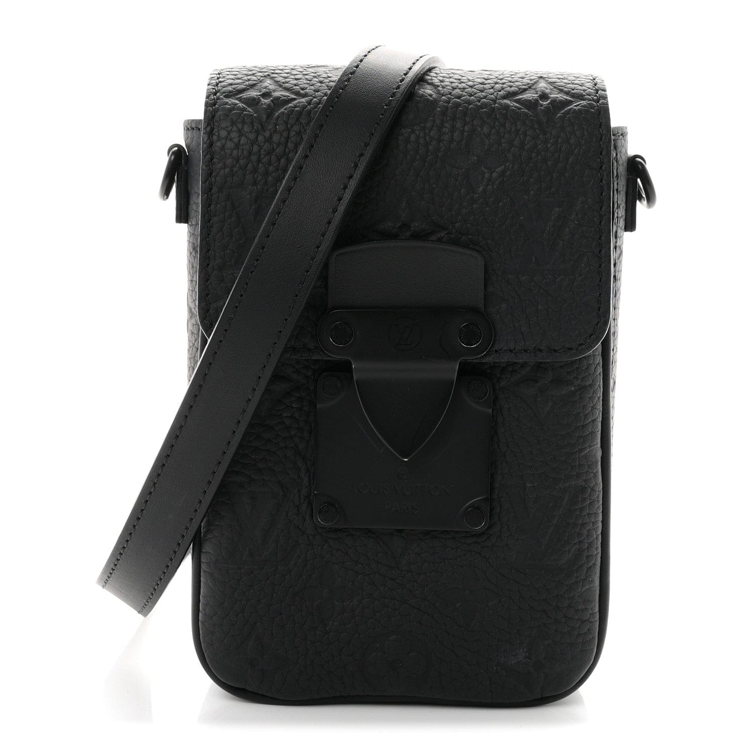 Louis Vuitton Taurillon Monogram S Lock Wearable Wallet Black