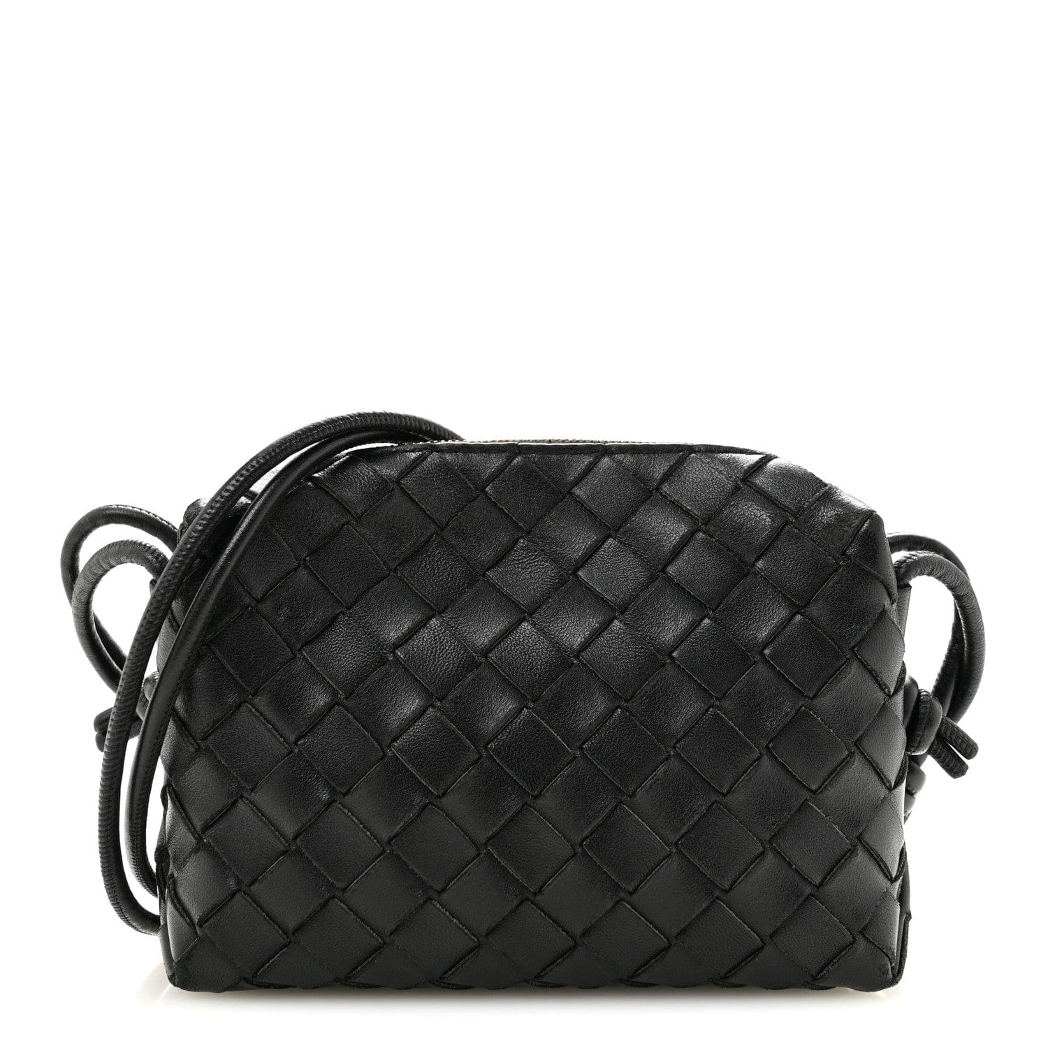 Bottega Veneta Nappa Intrecciato Mini Loop Camera Bag Black