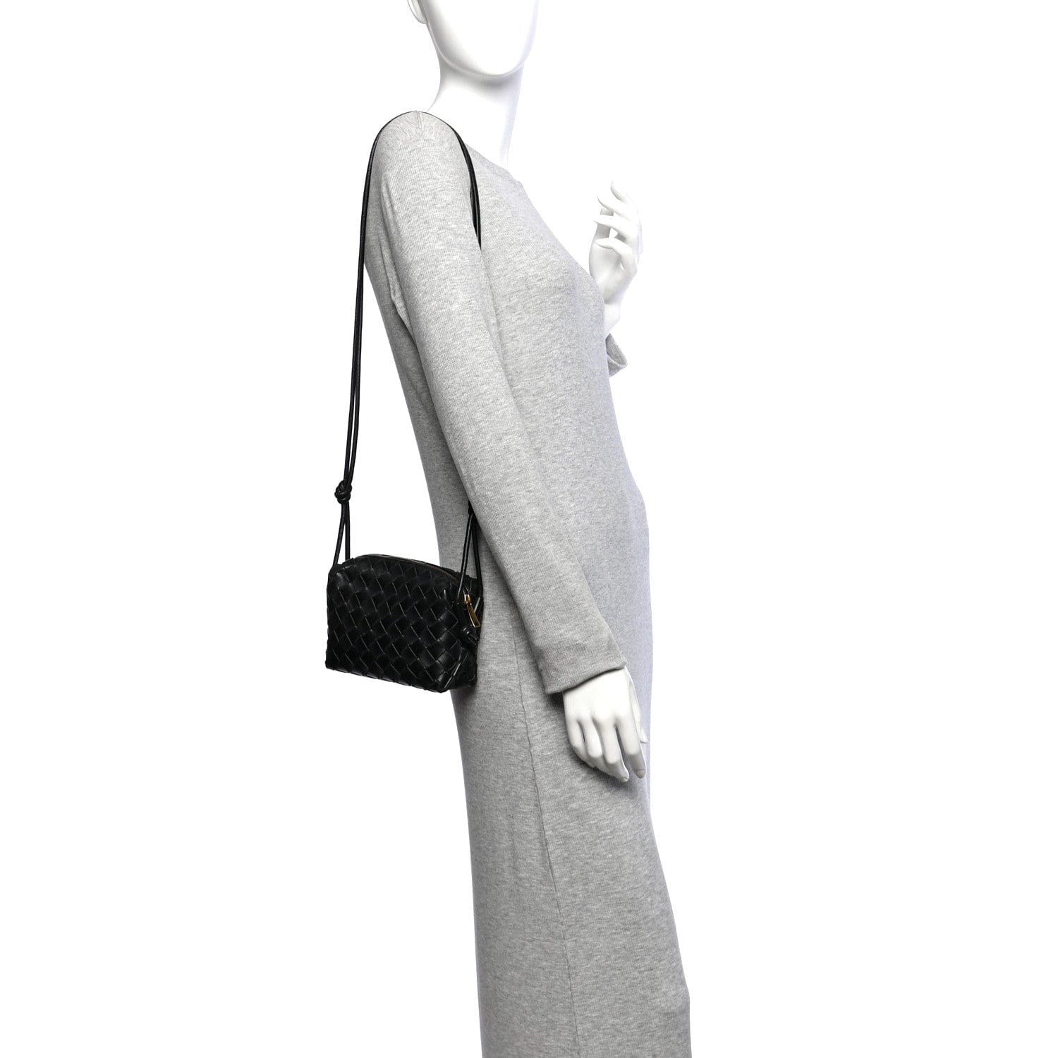 Bottega Veneta Nappa Intrecciato Mini Loop Camera Bag Black