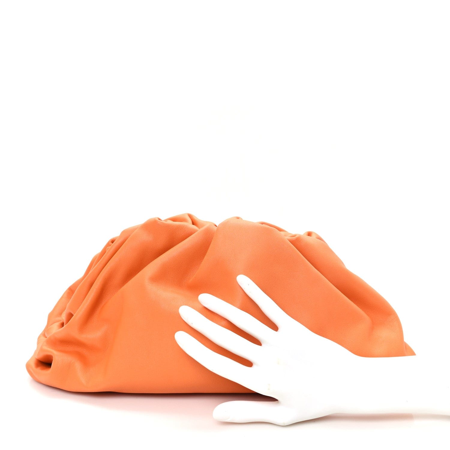 Bottega Veneta Smooth Butter Calf The Pouch Oversized Clutch Burnt Orange