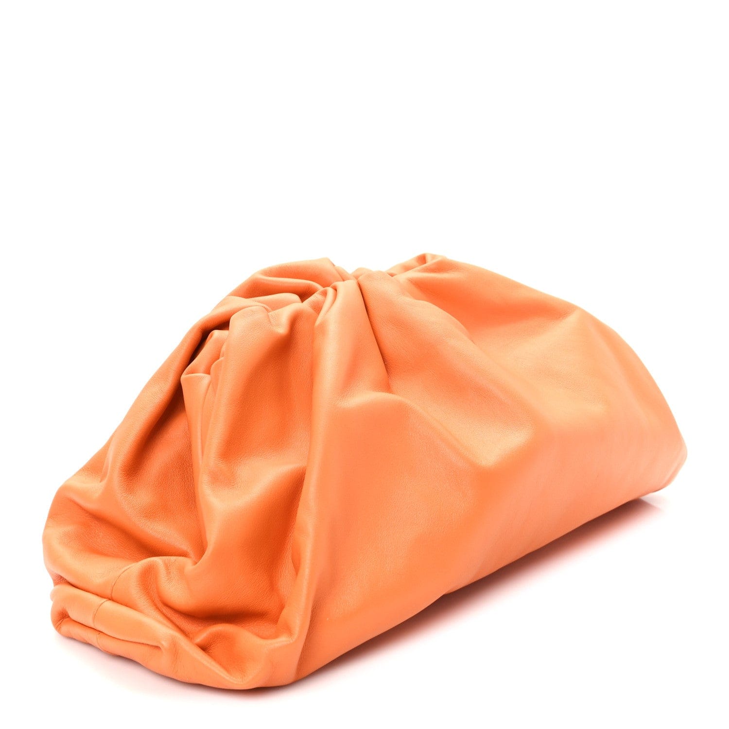 Bottega Veneta Smooth Butter Calf The Pouch Oversized Clutch Burnt Orange