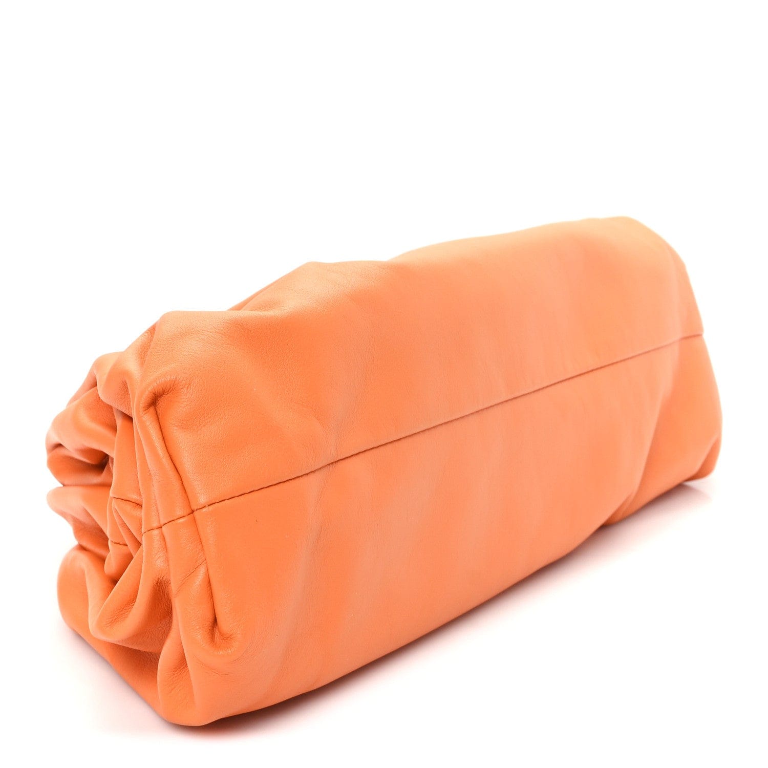 Bottega Veneta Smooth Butter Calf The Pouch Oversized Clutch Burnt Orange