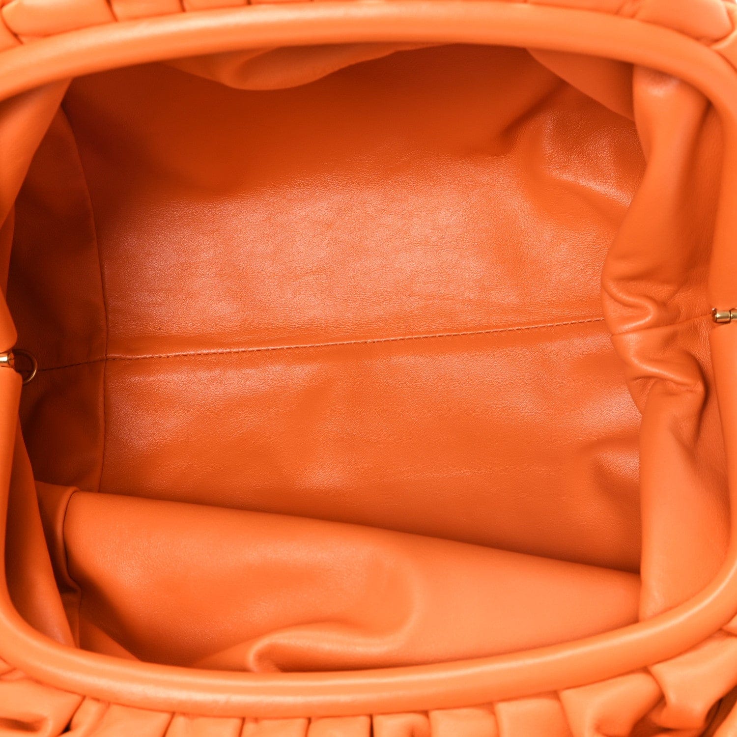 Bottega Veneta Smooth Butter Calf The Pouch Oversized Clutch Burnt Orange