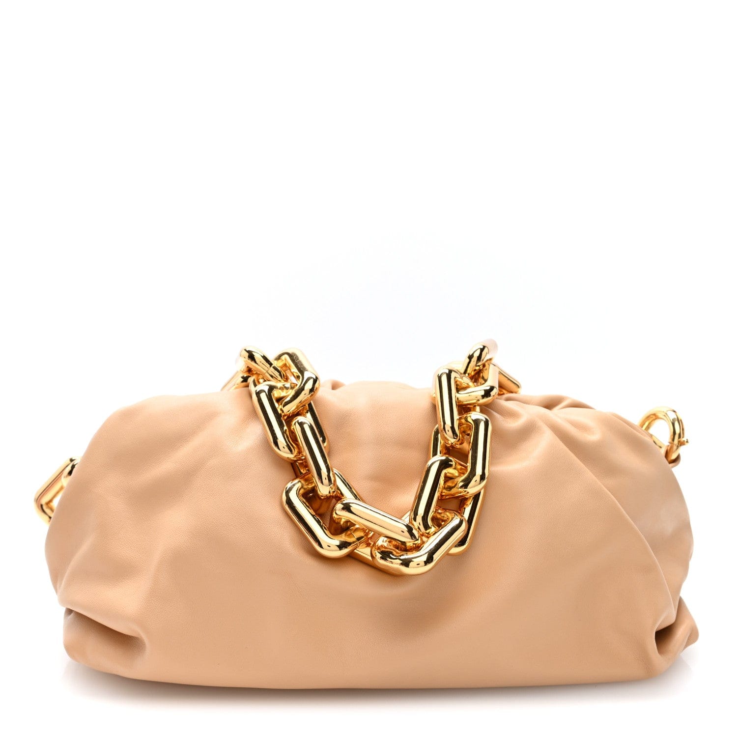 Bottega Veneta Calfskin The Pouch Chain Almond