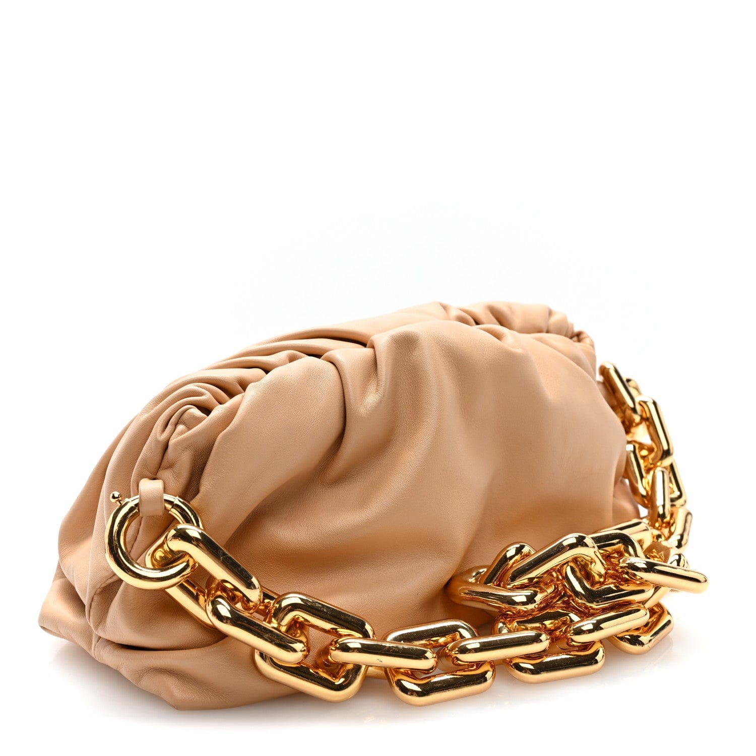Bottega Veneta Calfskin The Pouch Chain Almond