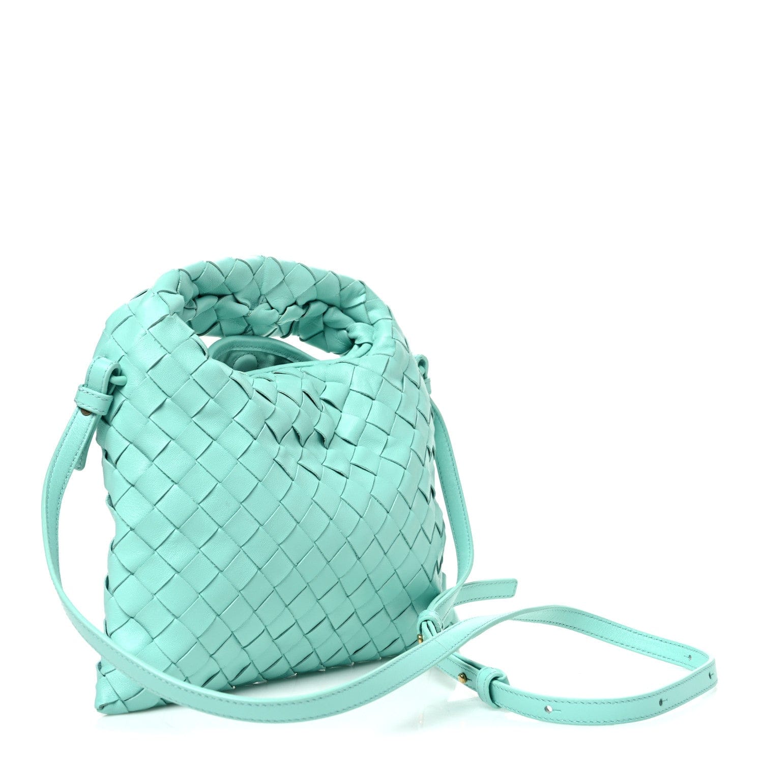 Bottega Veneta Calfskin Intrecciato Mini Hop Green Oasis
