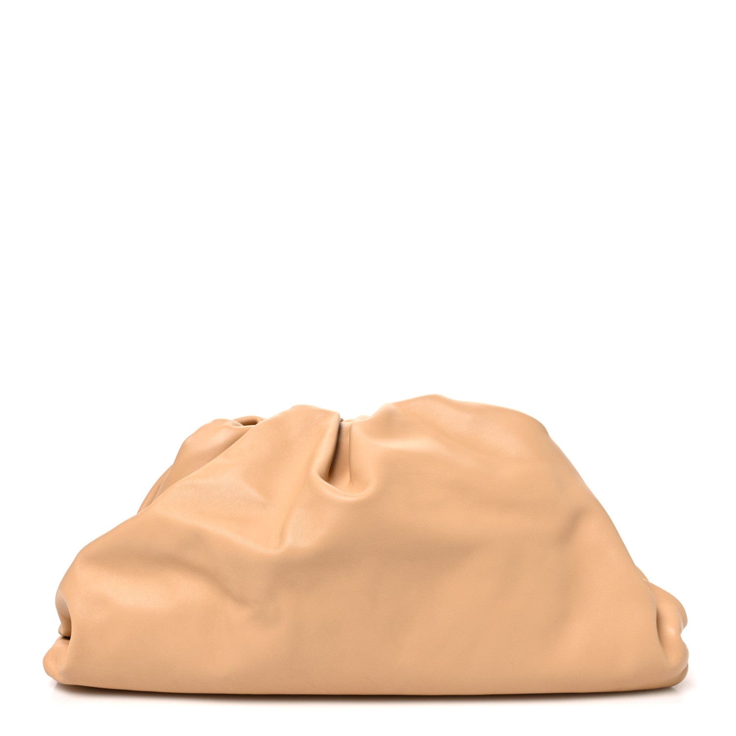 Bottega Veneta Smooth Butter Calf The Pouch Oversized Clutch Almond Almond