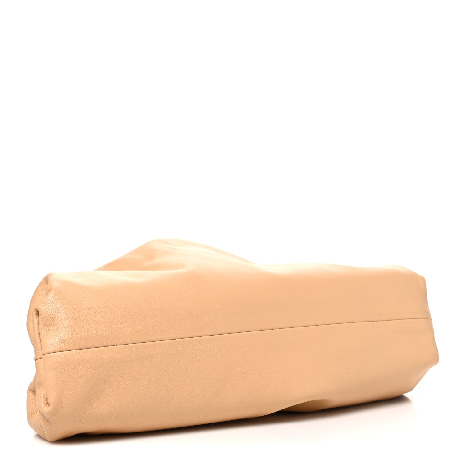Bottega Veneta Smooth Butter Calf The Pouch Oversized Clutch Almond Almond