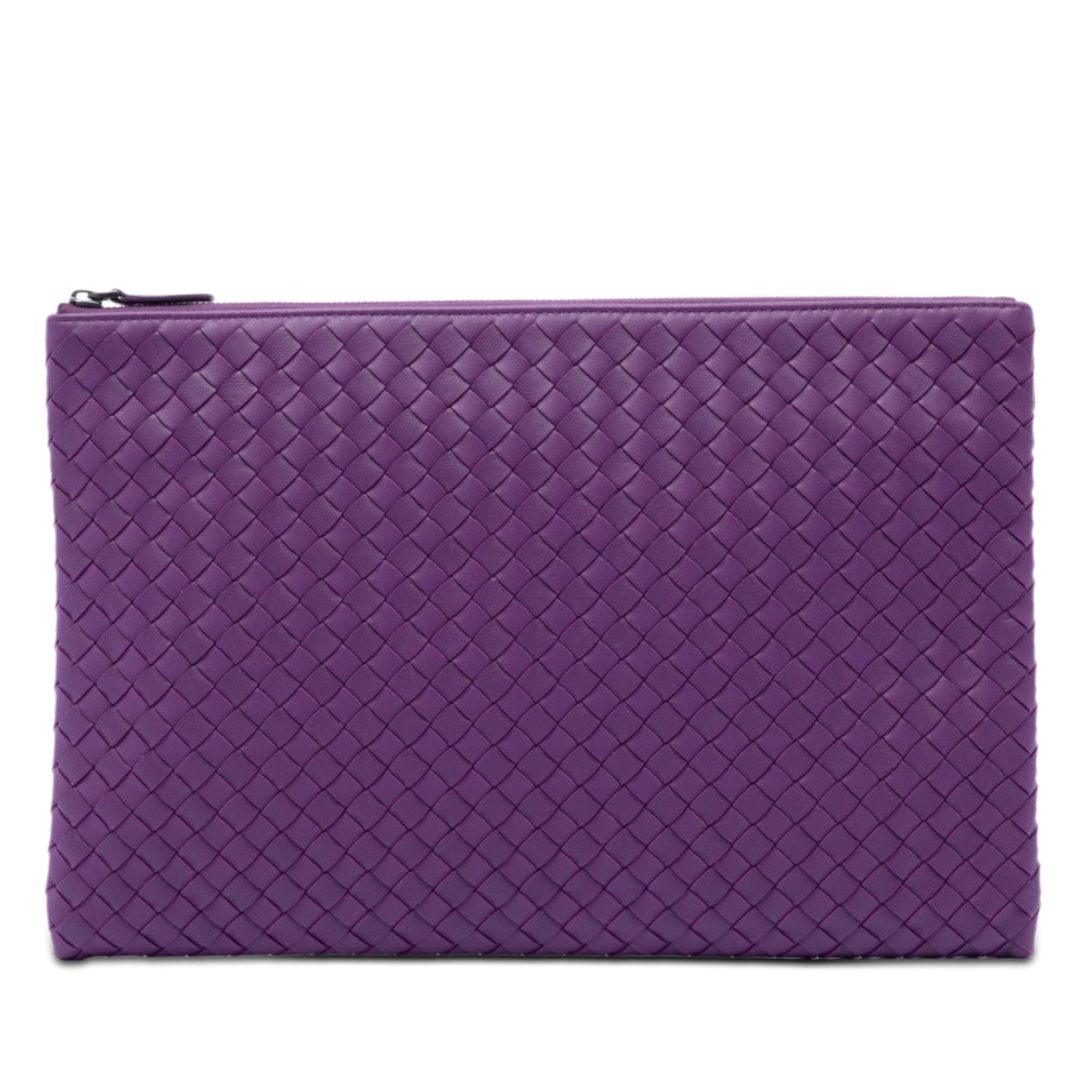 Bottega Veneta Large Nappa Intrecciato Flat Zip Biletto Pouch
