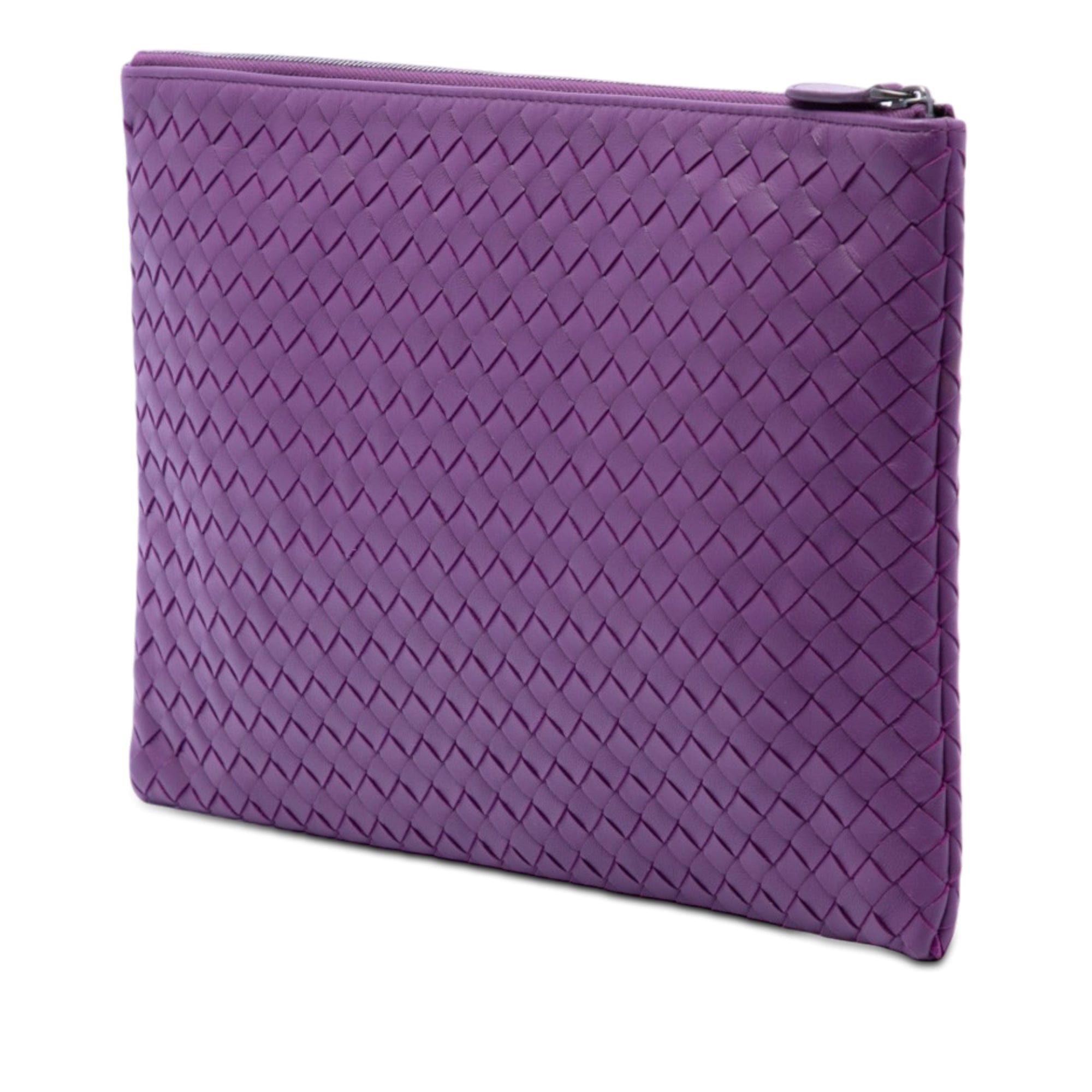 Bottega Veneta Large Nappa Intrecciato Flat Zip Biletto Pouch
