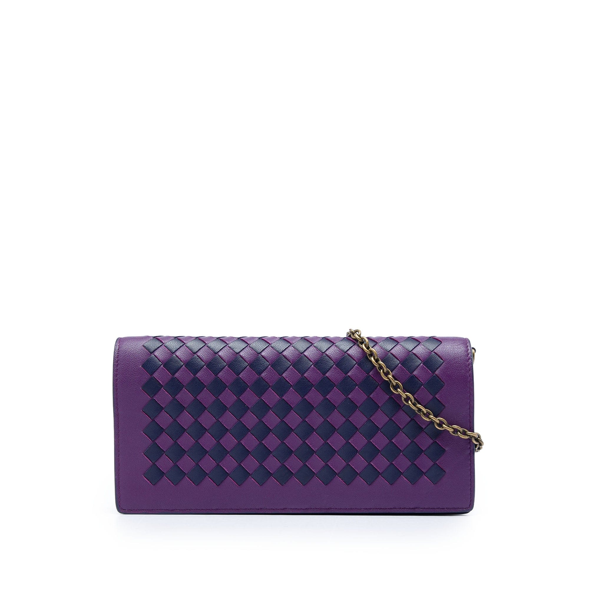 Bottega Veneta Bicolor Nappa Intrecciato Continental Wallet on Chain